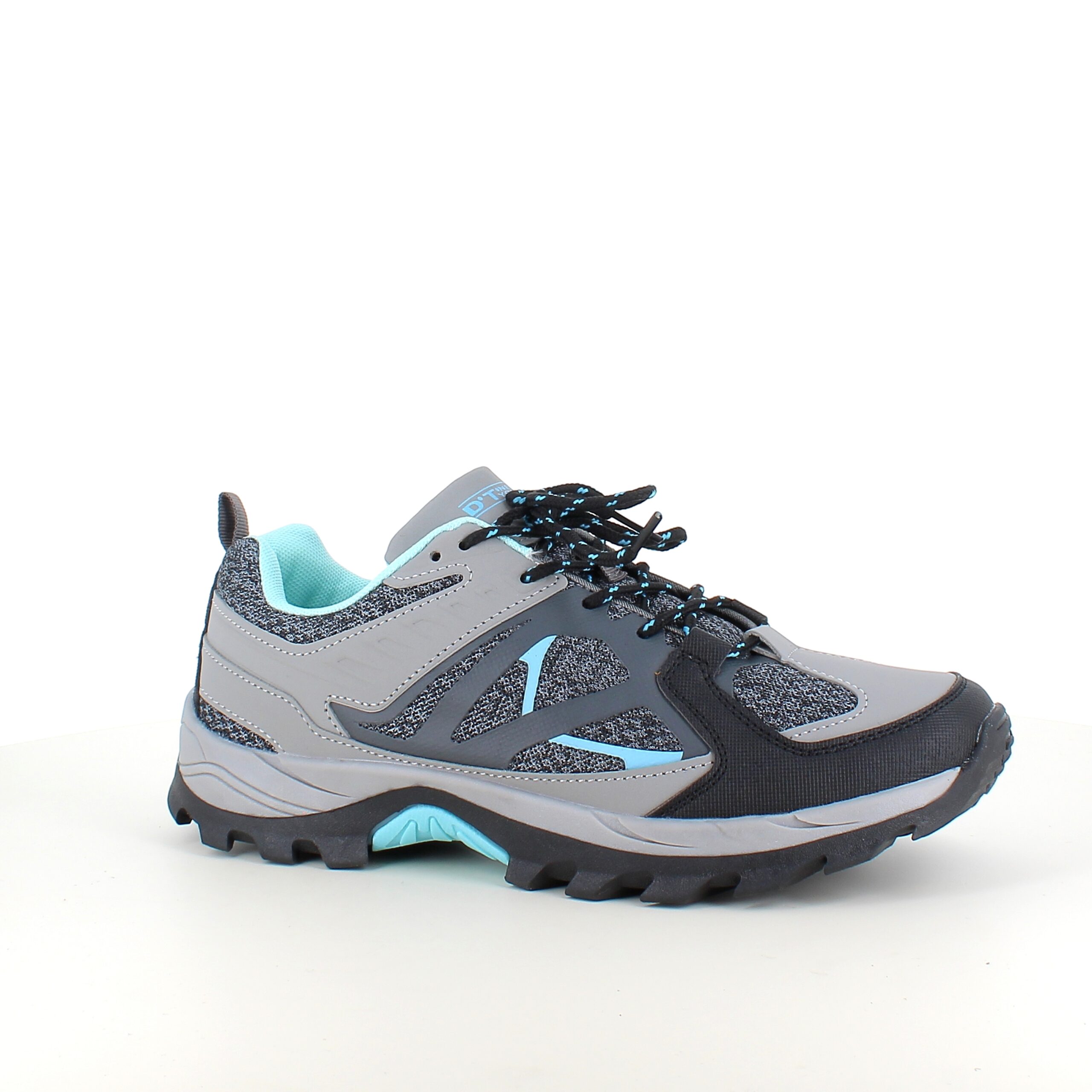 Funktionel vandresko i grå med åndbart mesh og stødabsorberende sål