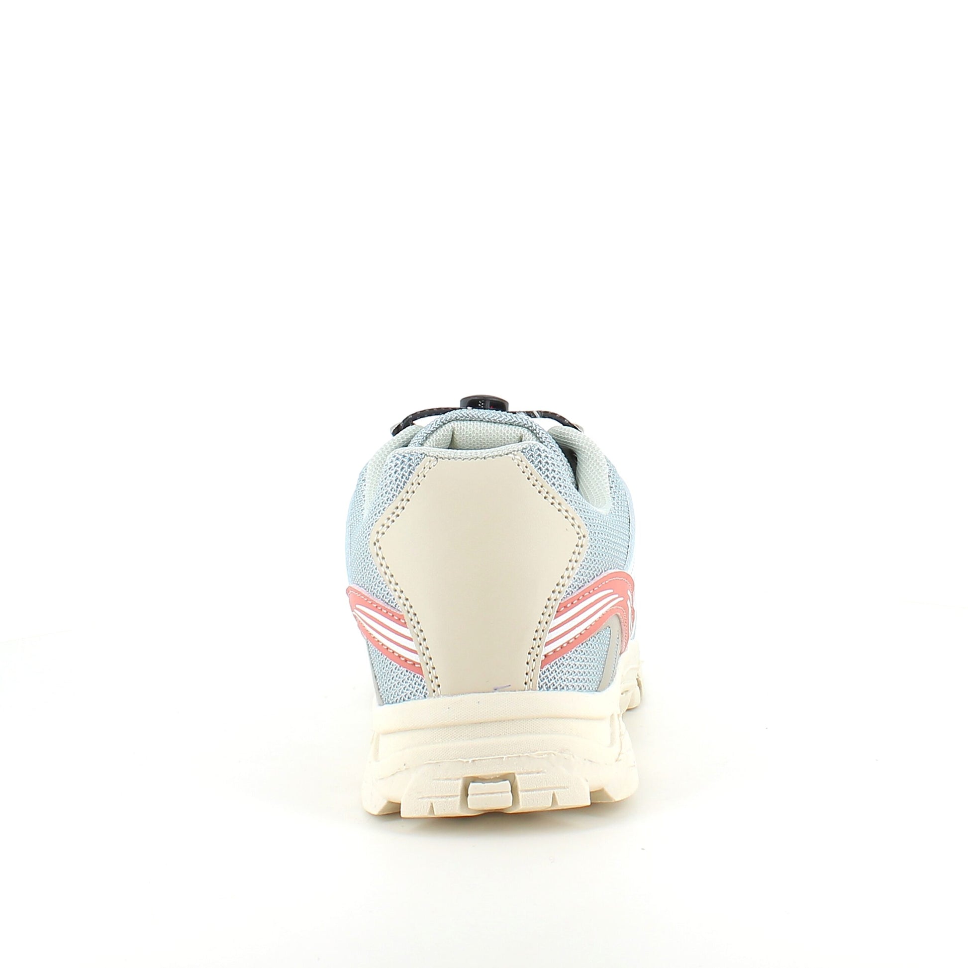 Fleksible blå sneakers med elastiksnørebånd.