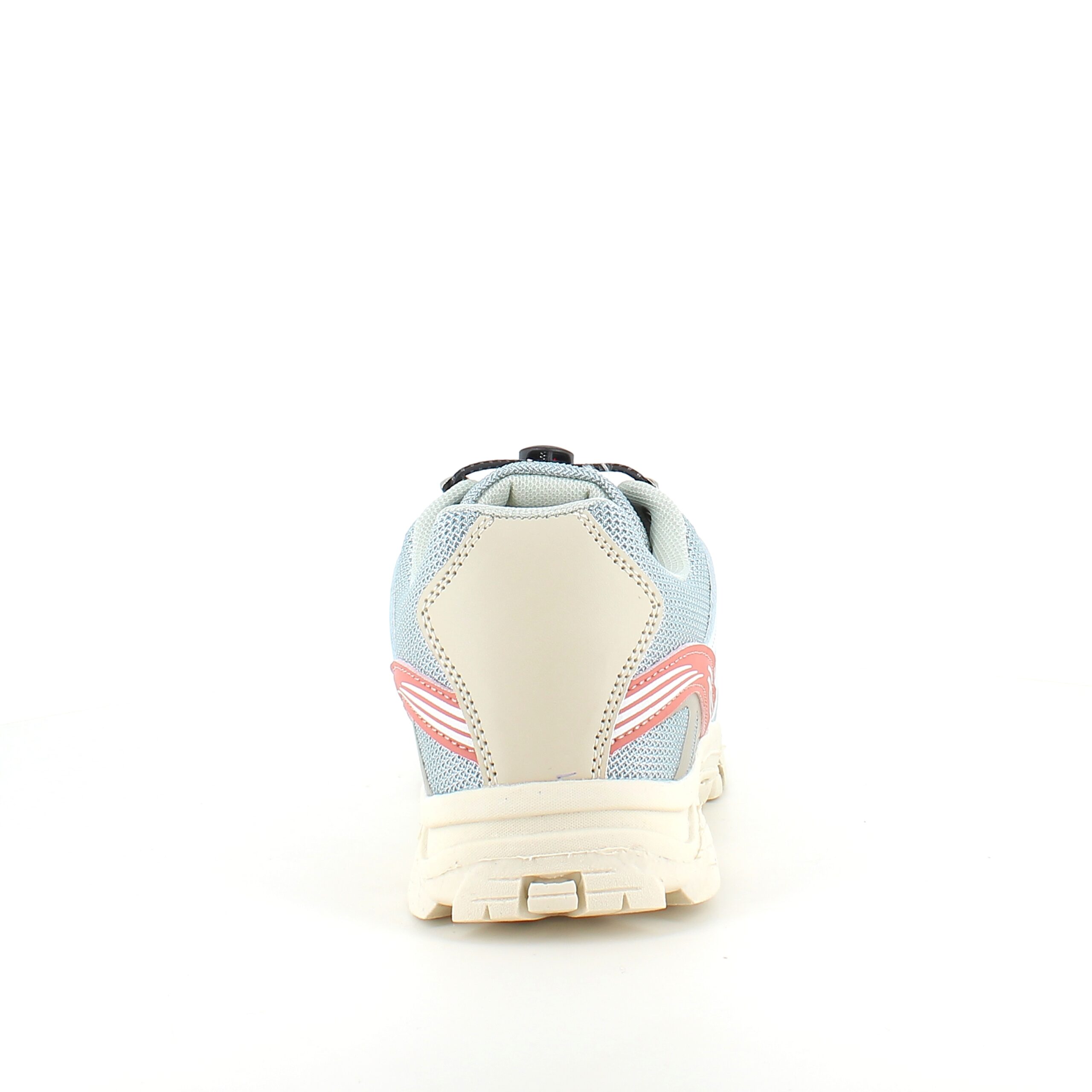 Fleksible blå sneakers med elastiksnørebånd.
