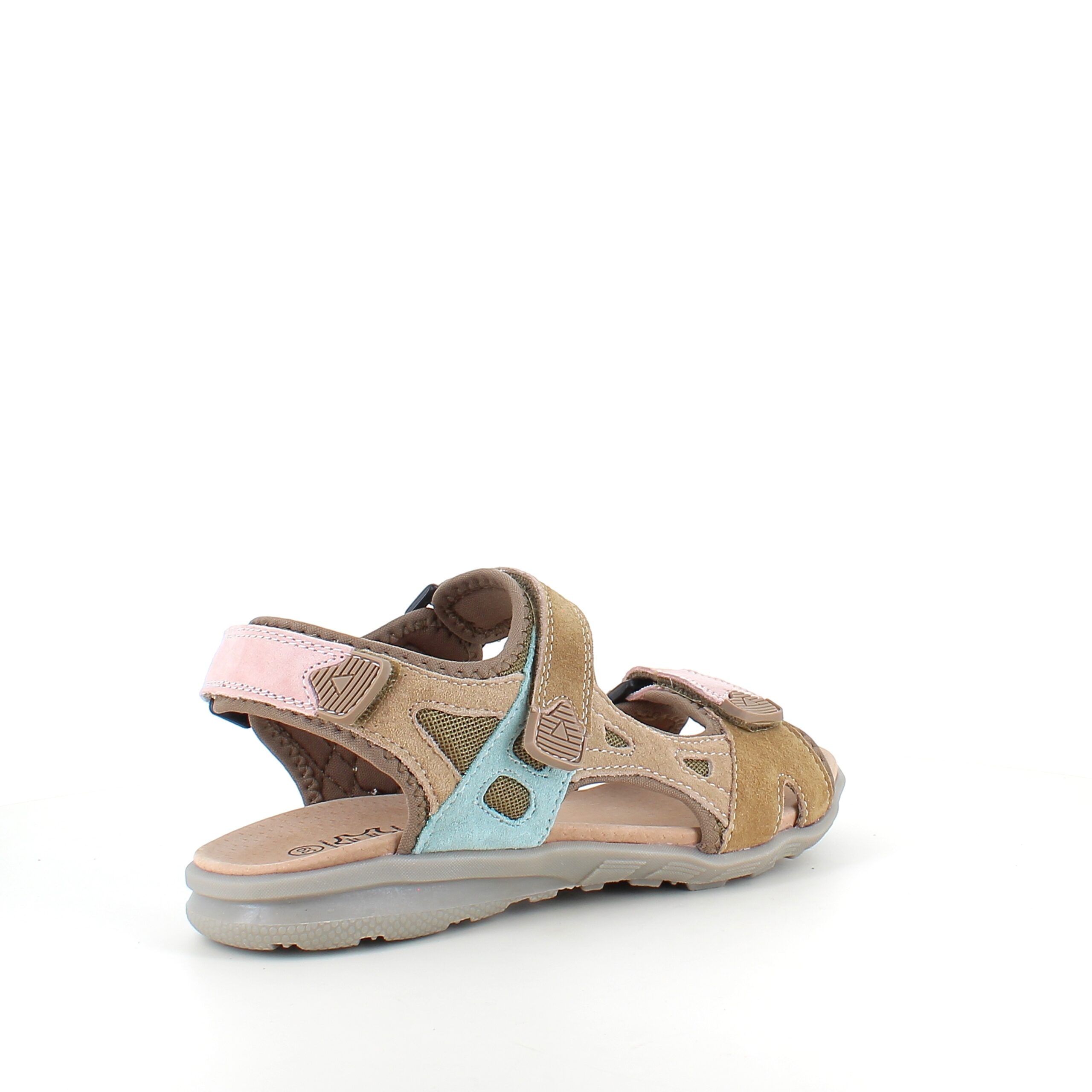 Farverig sporty sandal med velcro i pastelnuancer – ergonomisk komfort & feminin stil