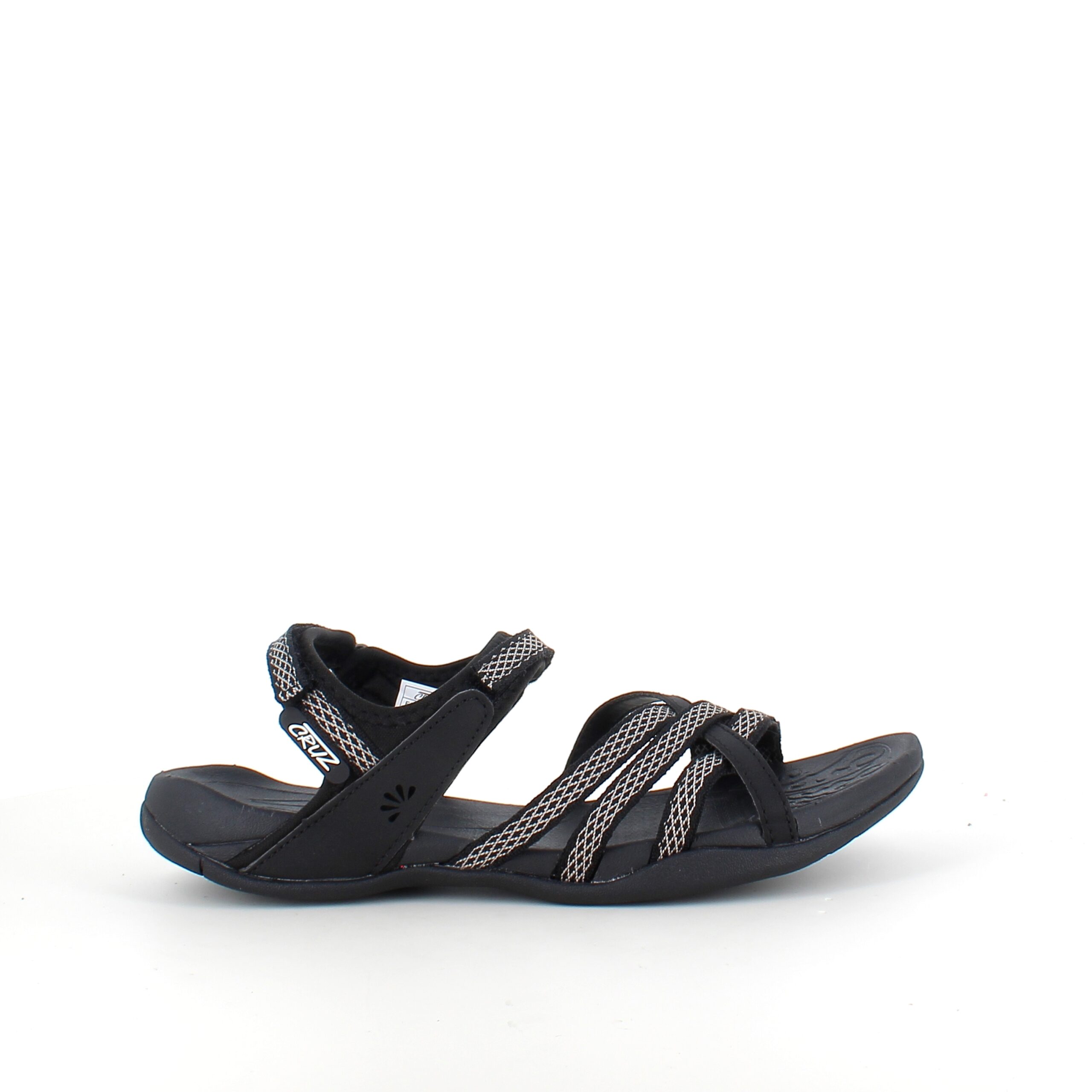 Flot sort sporty letvægts sandal med svangstøtte