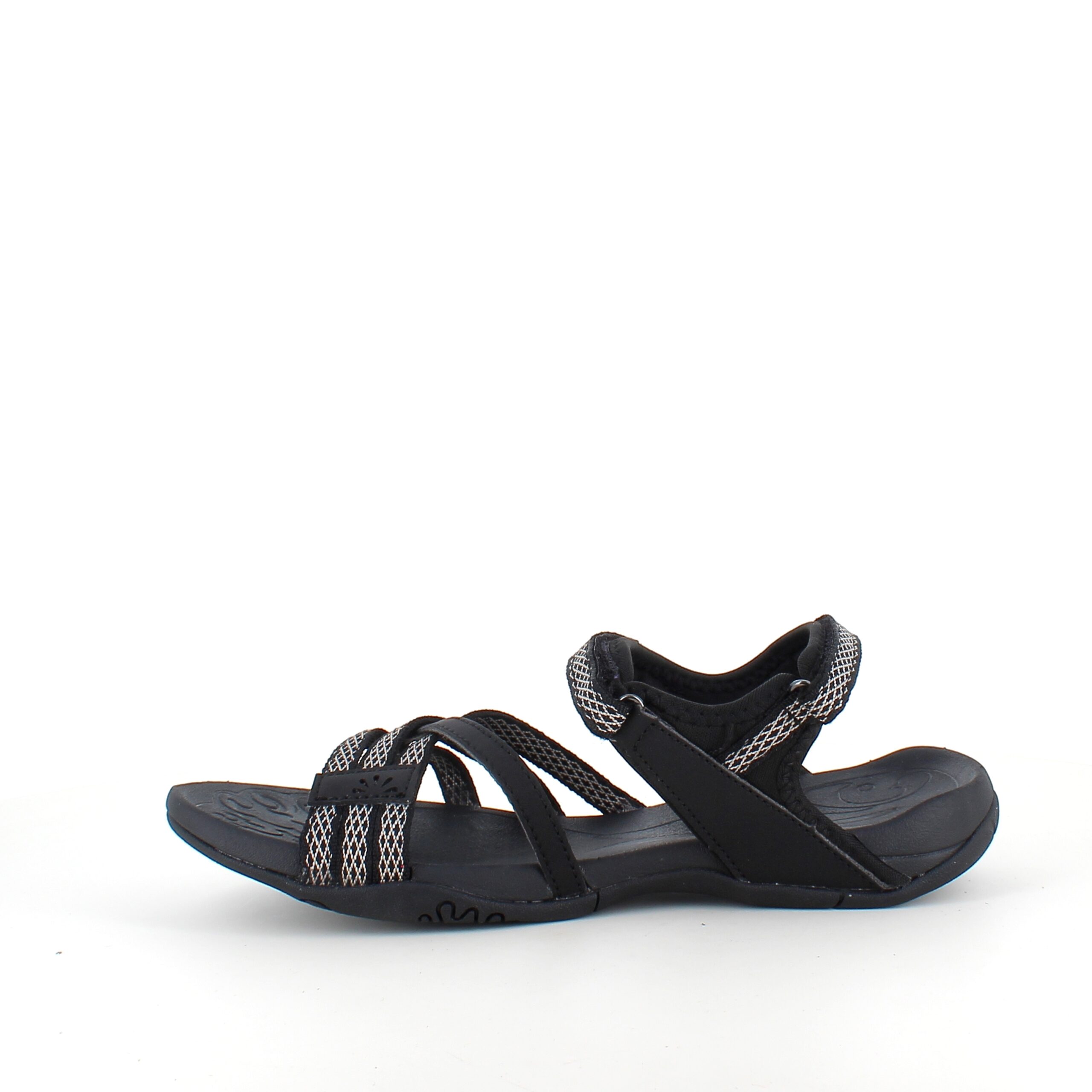 Flot sort sporty letvægts sandal med svangstøtte