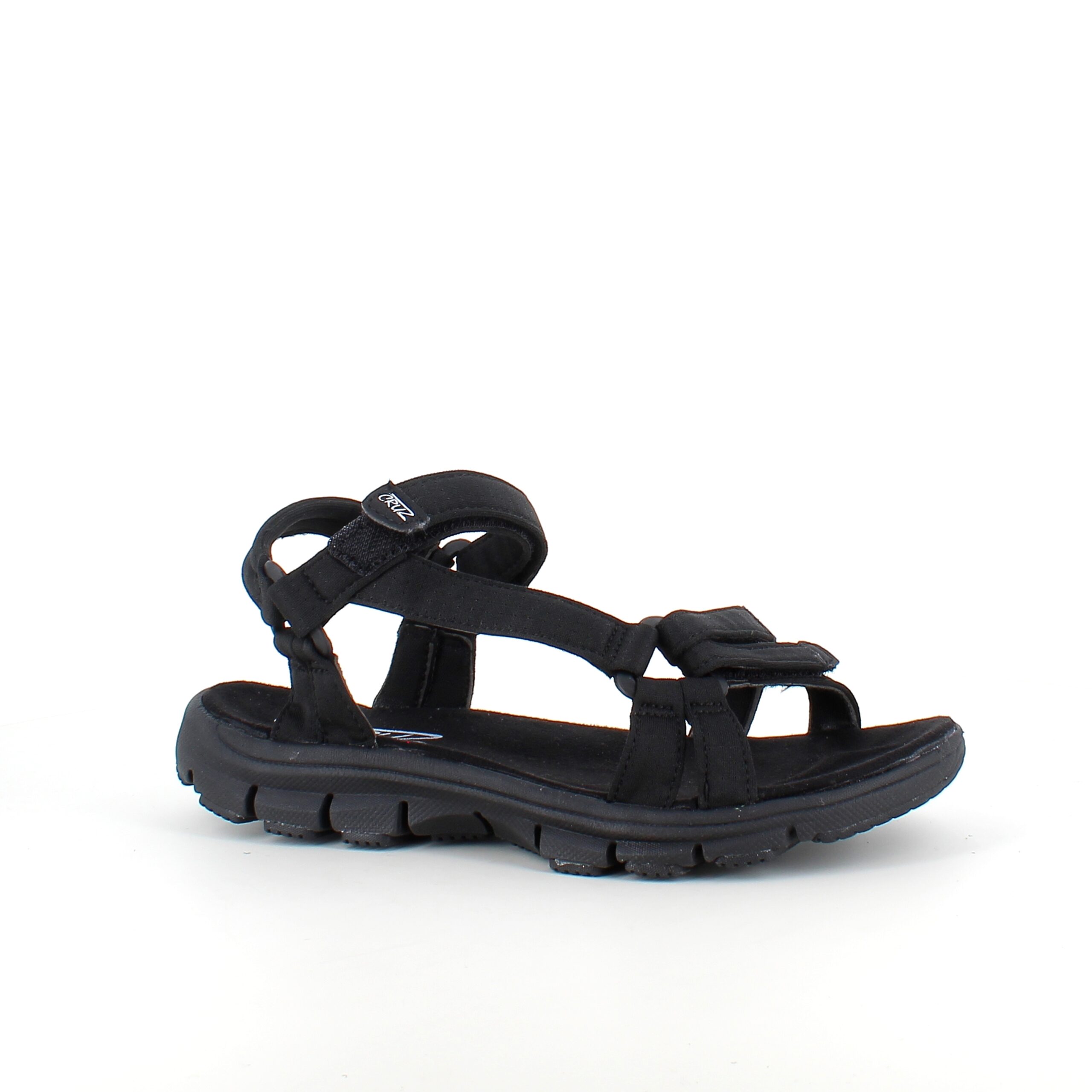 Letvægtssandal i sort med indstillige remme