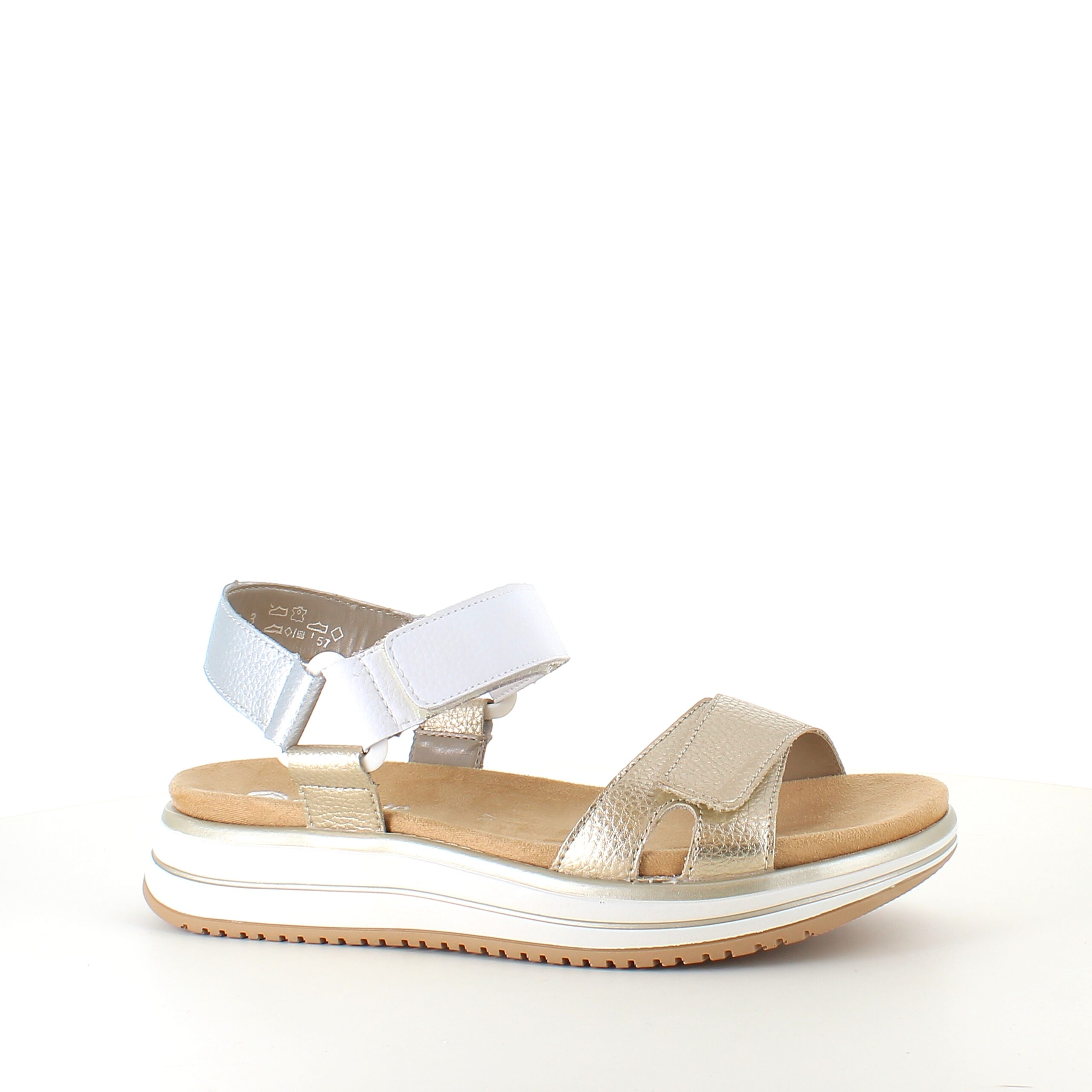 Remonte skind sandal med velcoremme og udtagelig sål