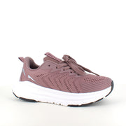 Lavendelfarvet åndbar sko fra Endurance med effektiv stødabsorbering