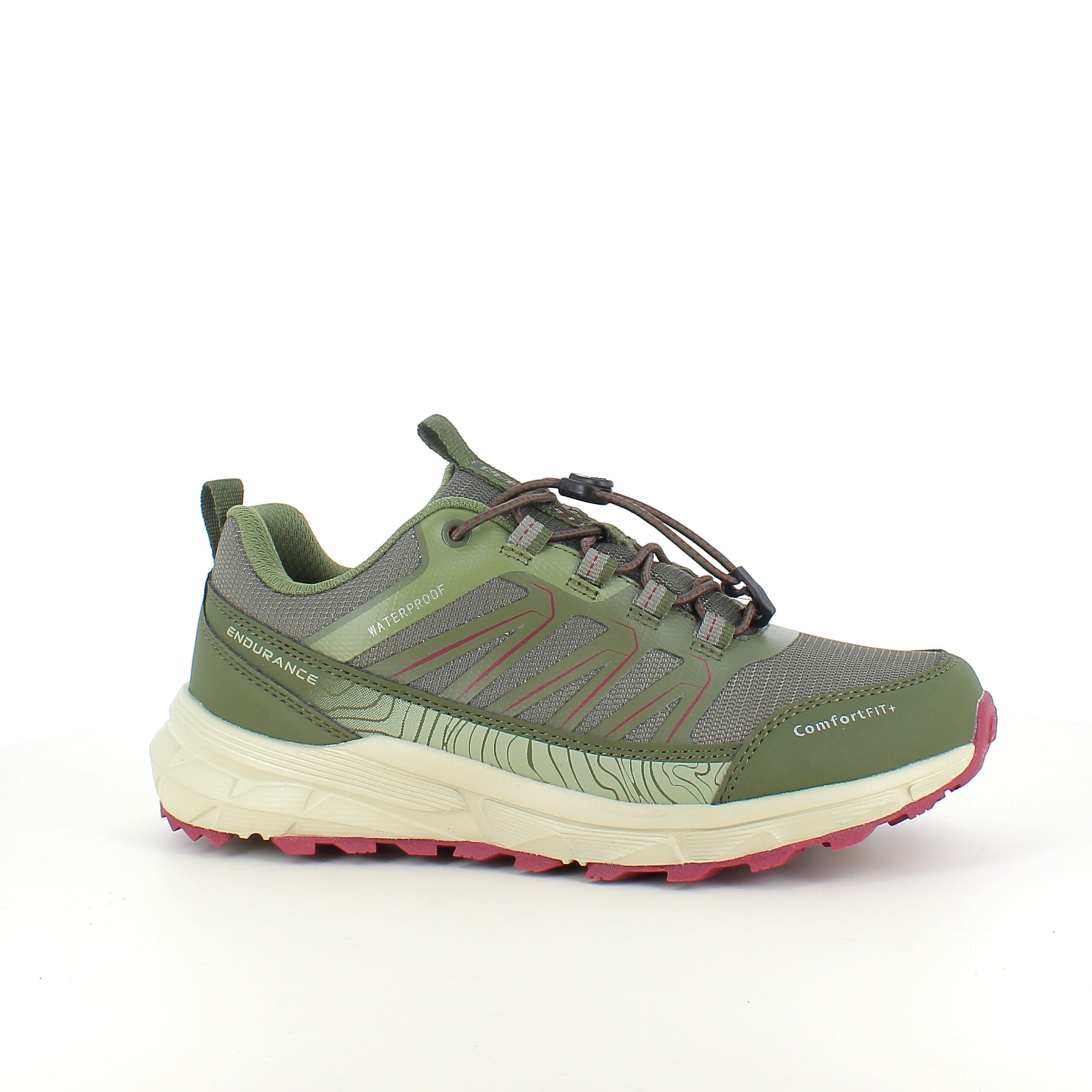 Endurance vandtæt sko i grøn med stødabsorberende sål