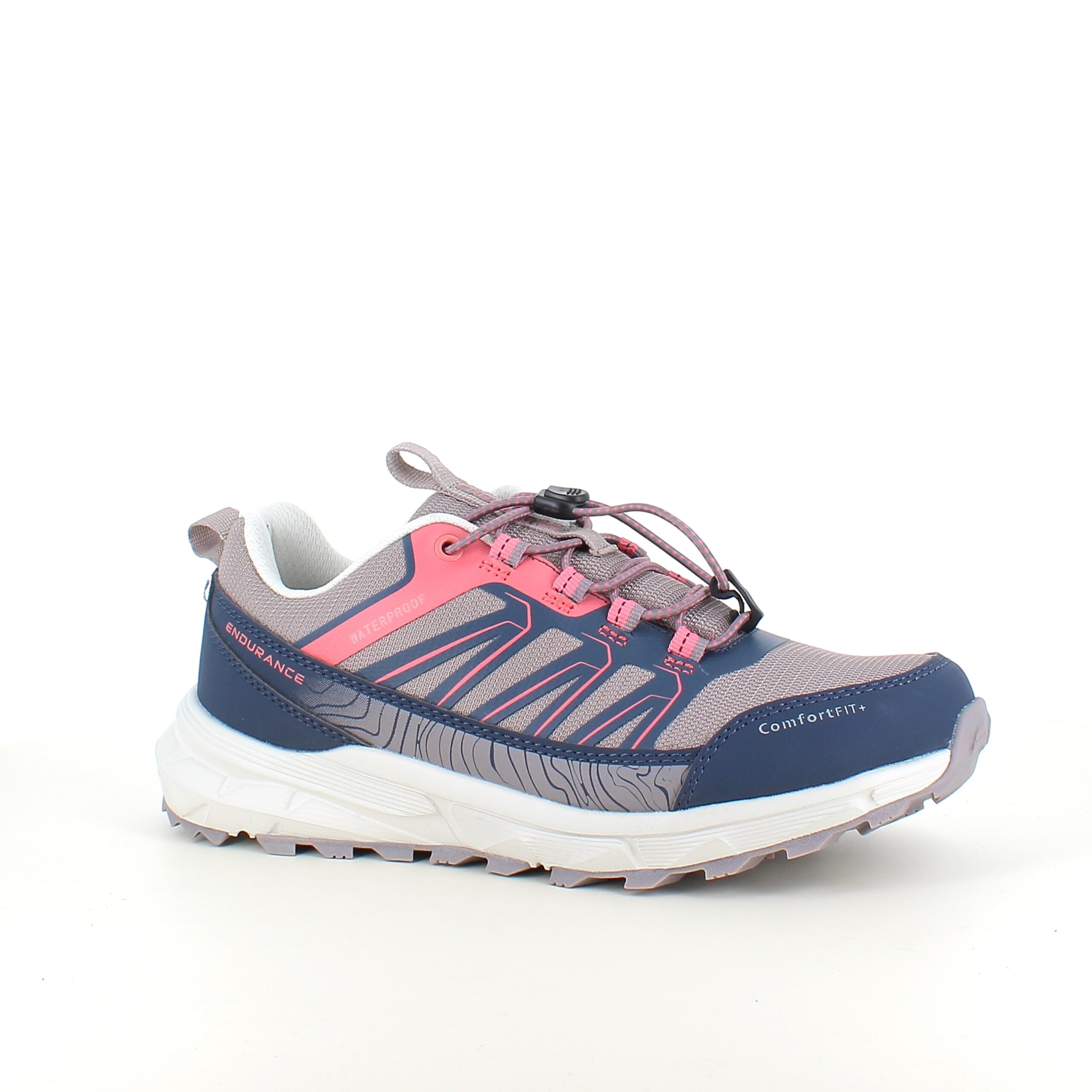 Endurance vandtæt sko i lilla med stødabsorberende sål
