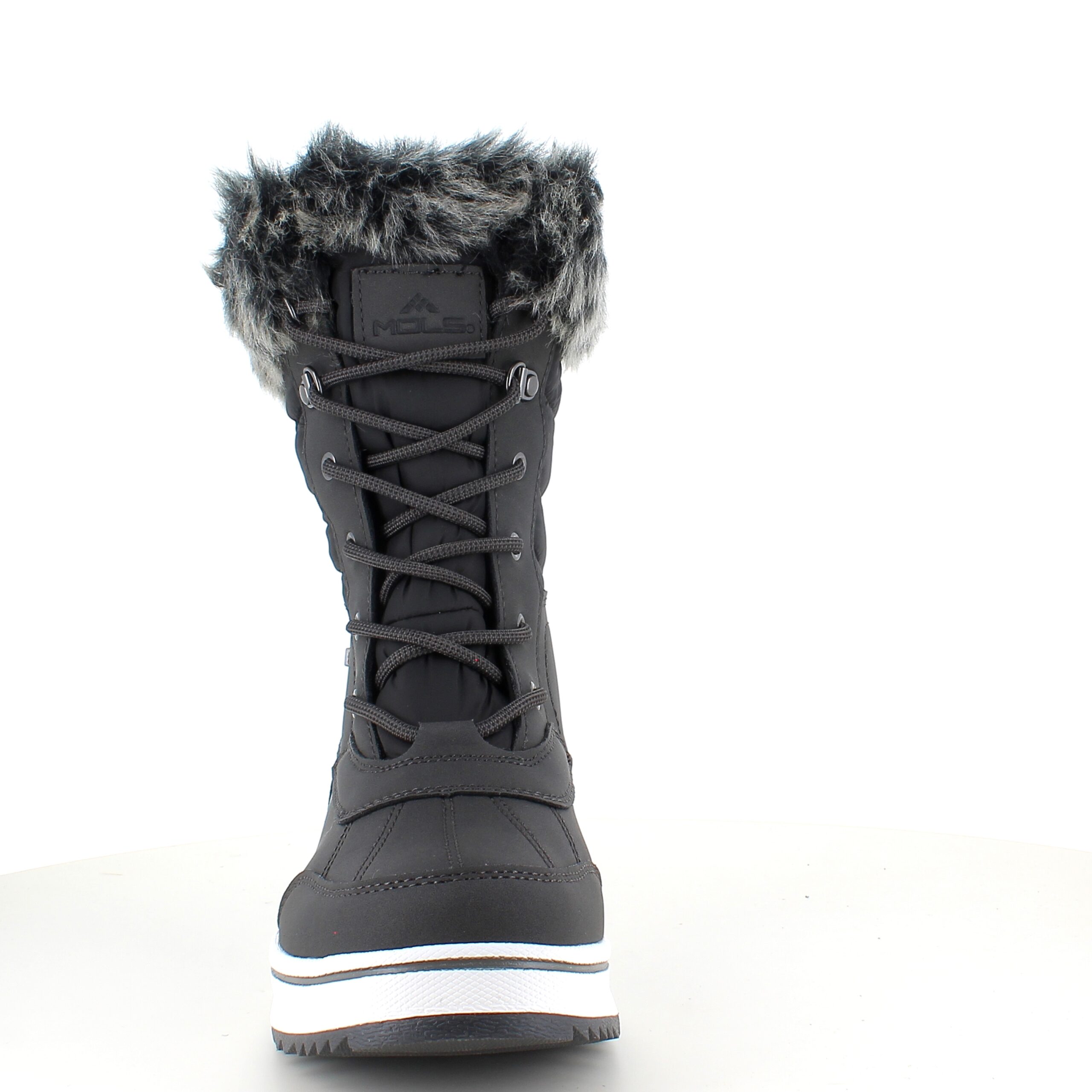 Sort vandtæt vinterstøvle fra Mols med pels kant