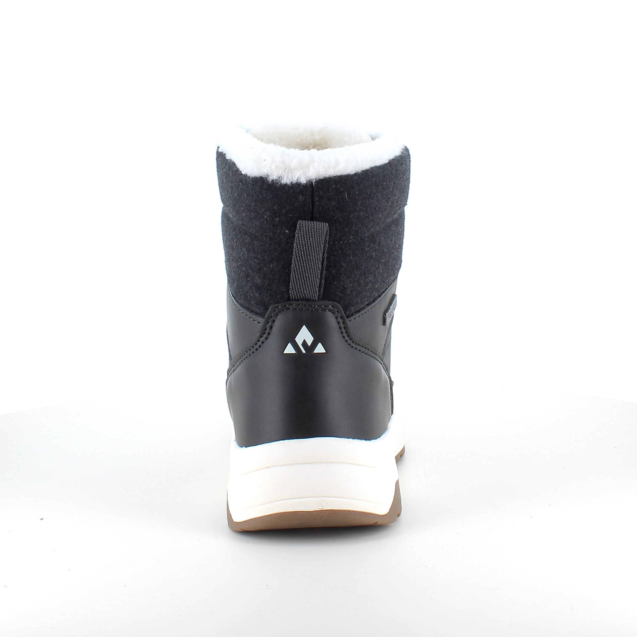 Vandtæt, sort vinterstøvle med fleece for