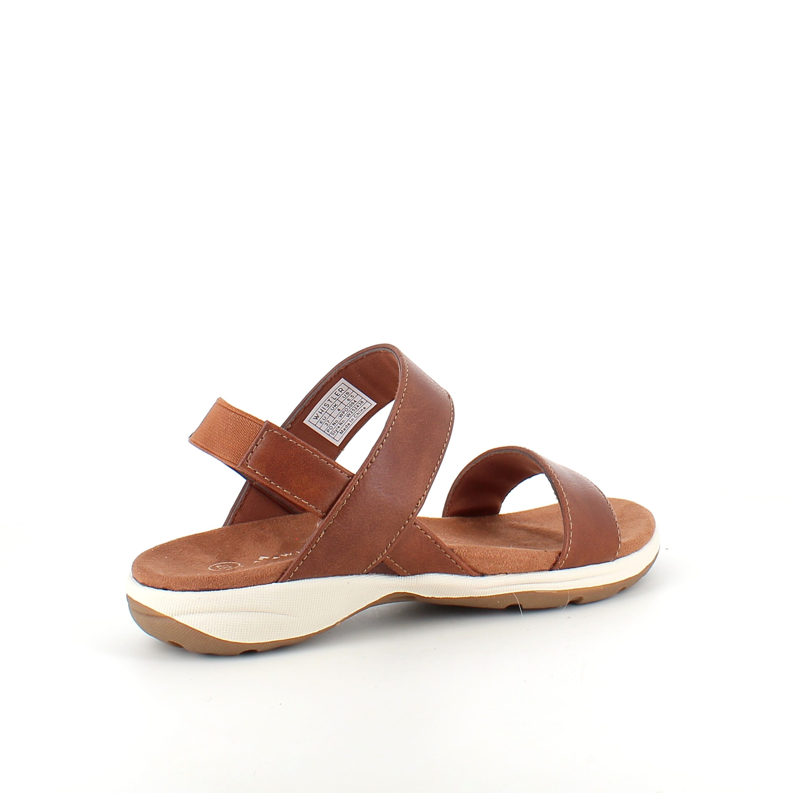 Brun Whistler sandal med svangstøtte og elastisk hælrem