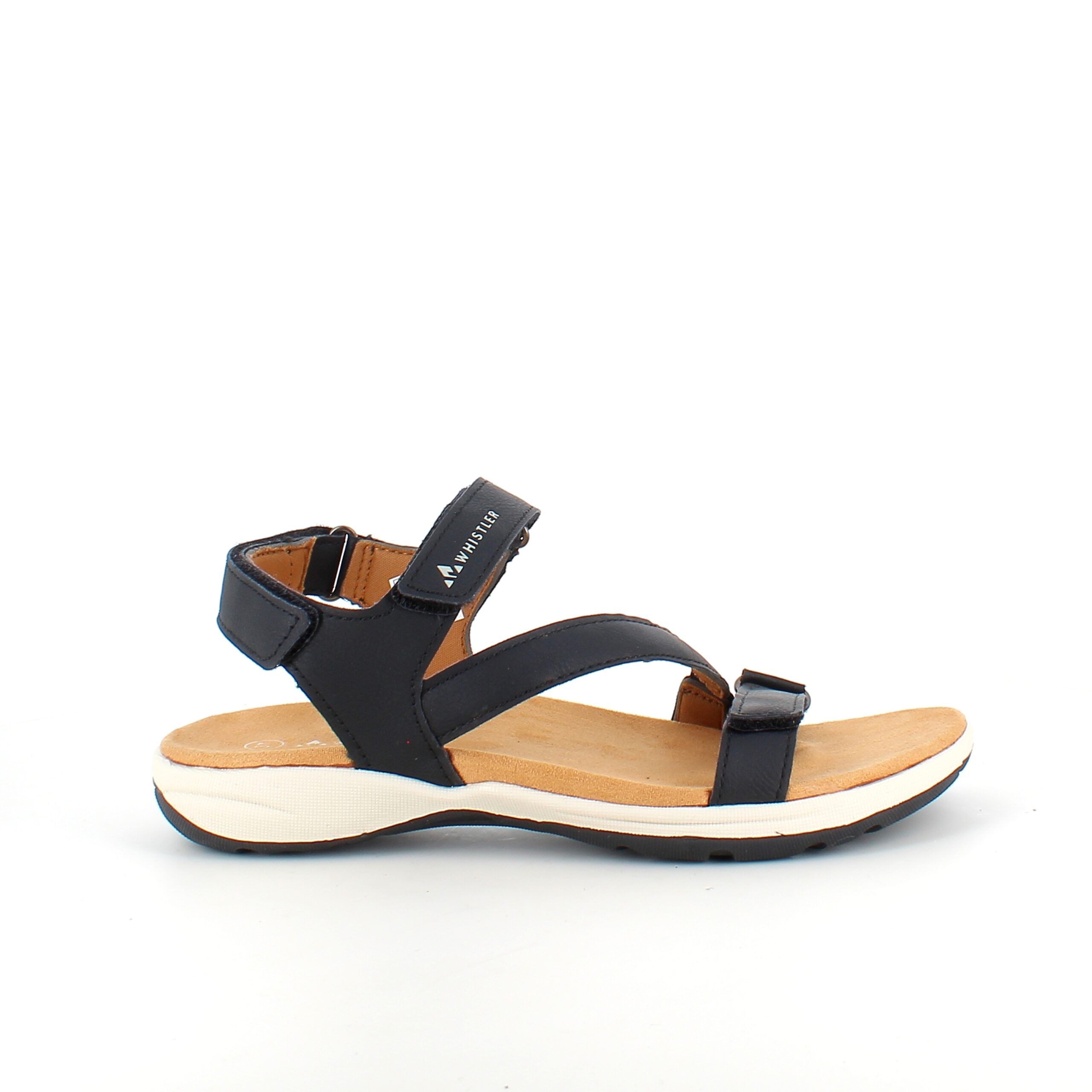 Sort Whistler sandal med svangstøtte og 3 justerbare remme