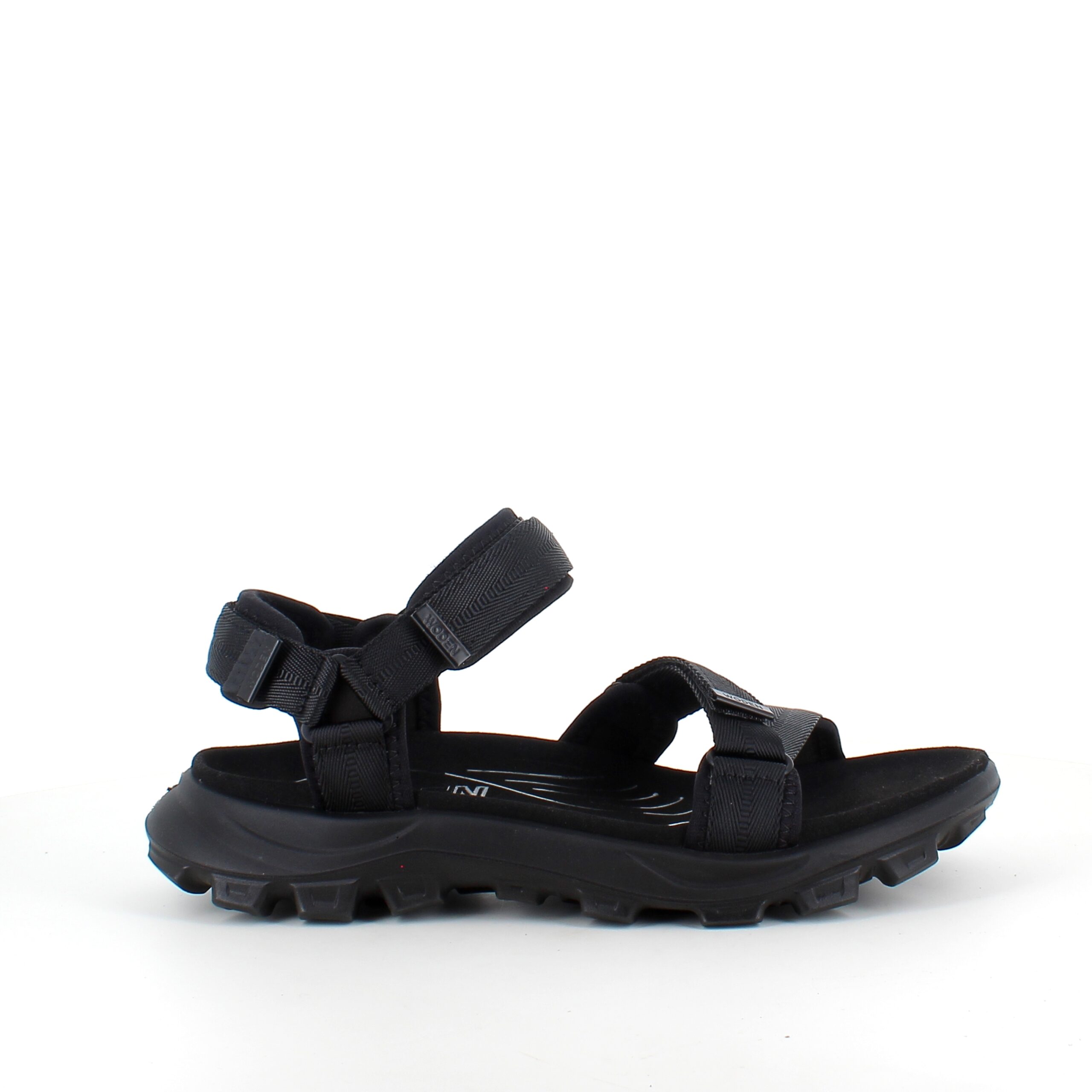 Sort Woden sandal med god svangstøtte