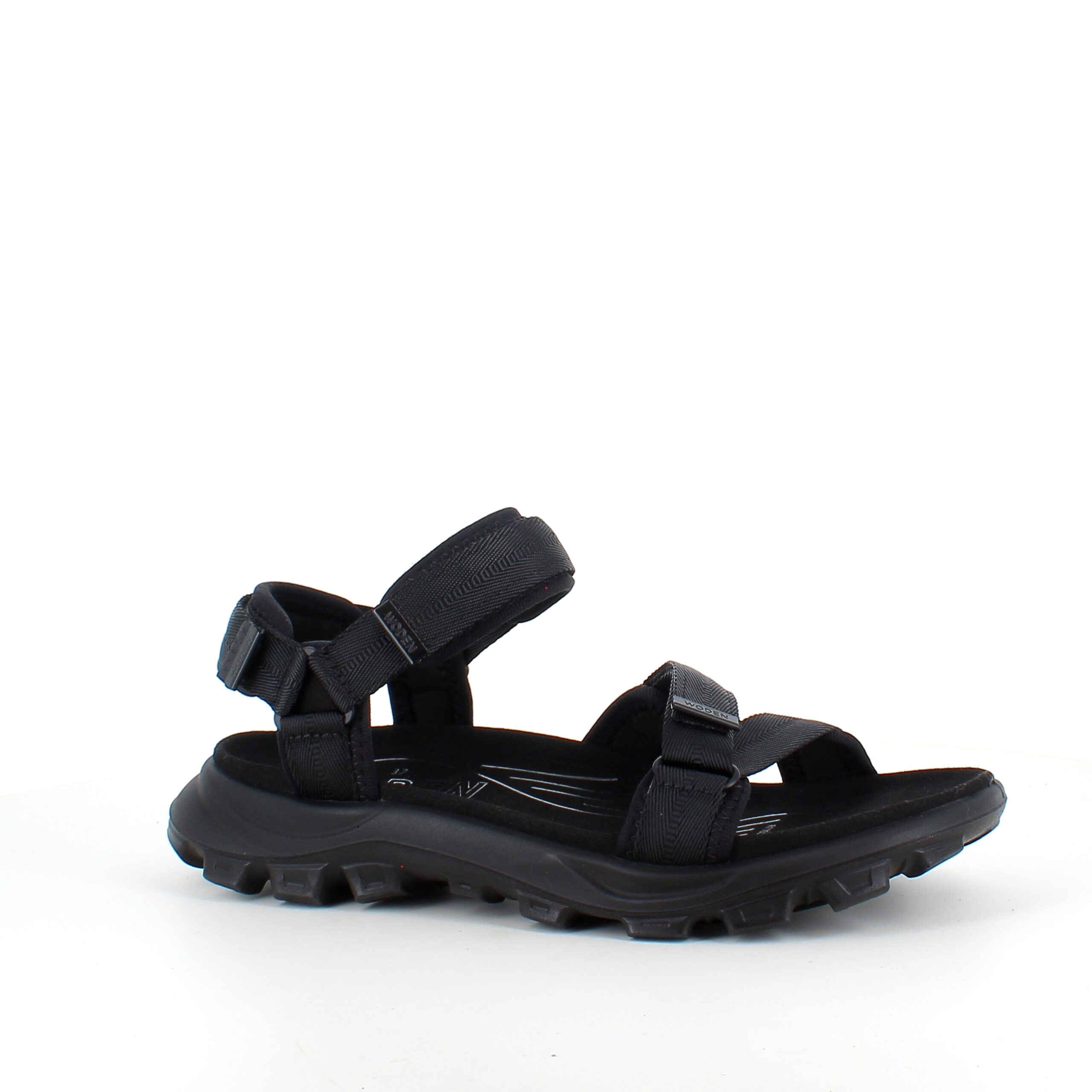 Sort Woden sandal med god svangstøtte