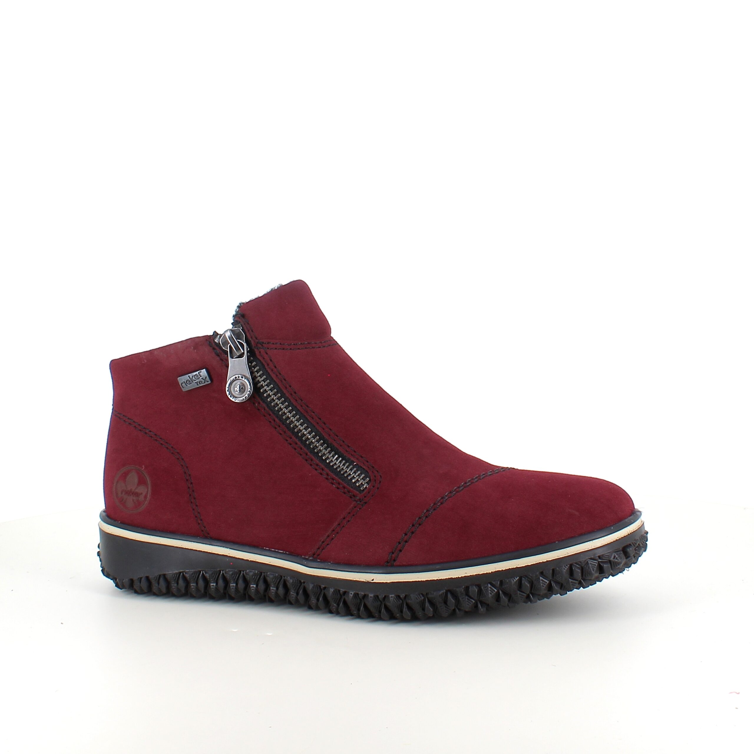 Bordeux kort støvle fra Rieker med let for