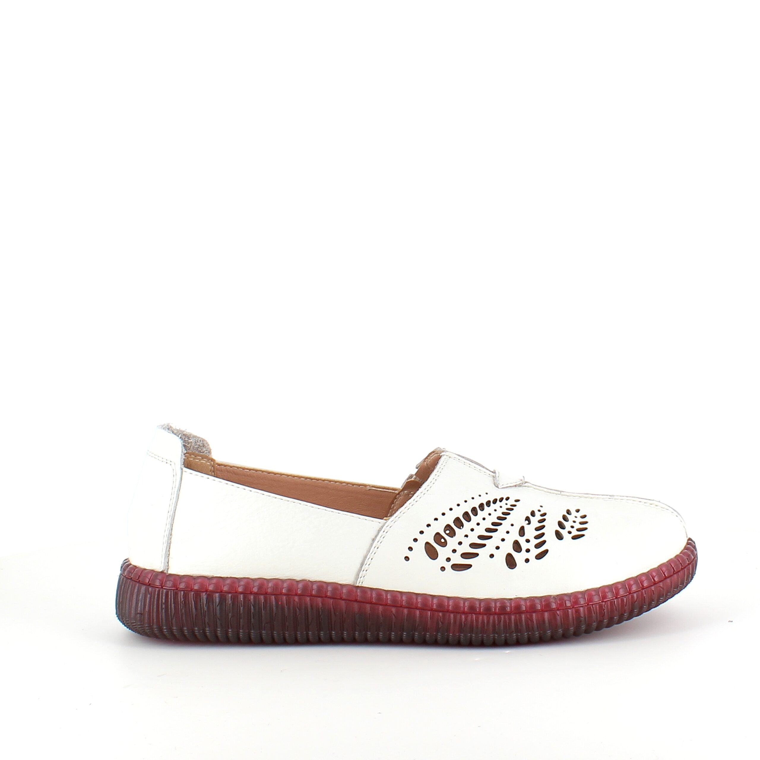 Beige ballerina i skind