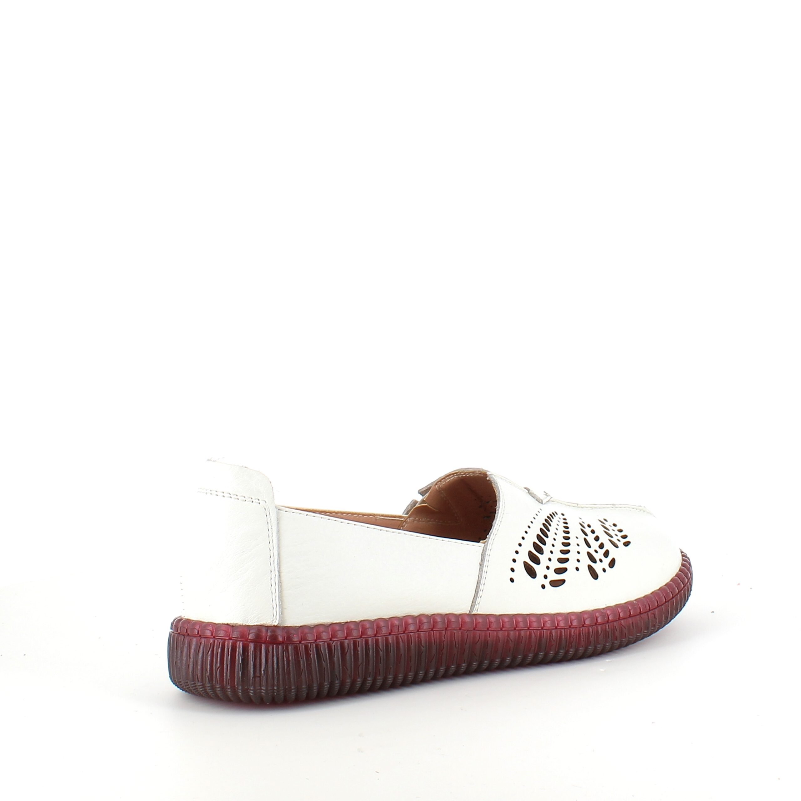 Beige ballerina i skind