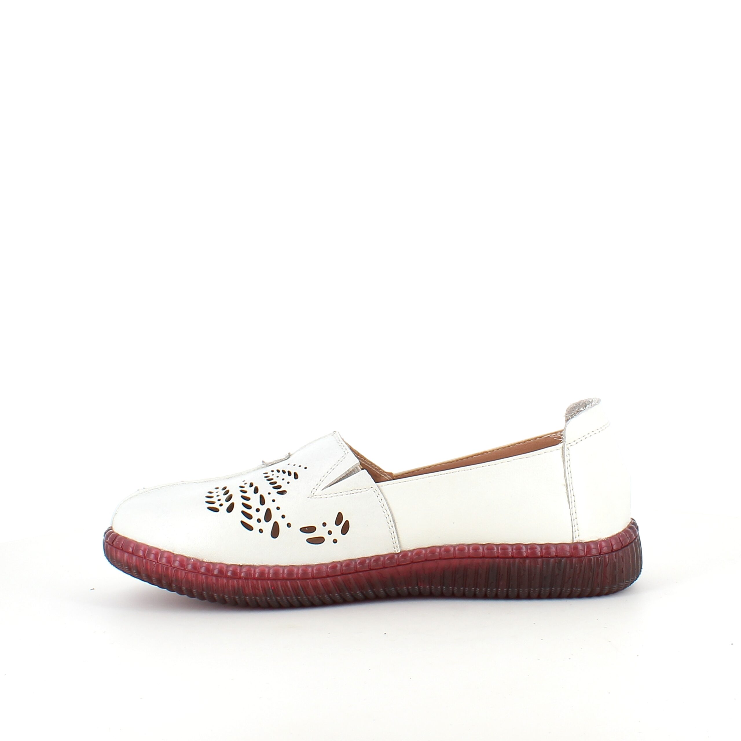 Beige ballerina i skind