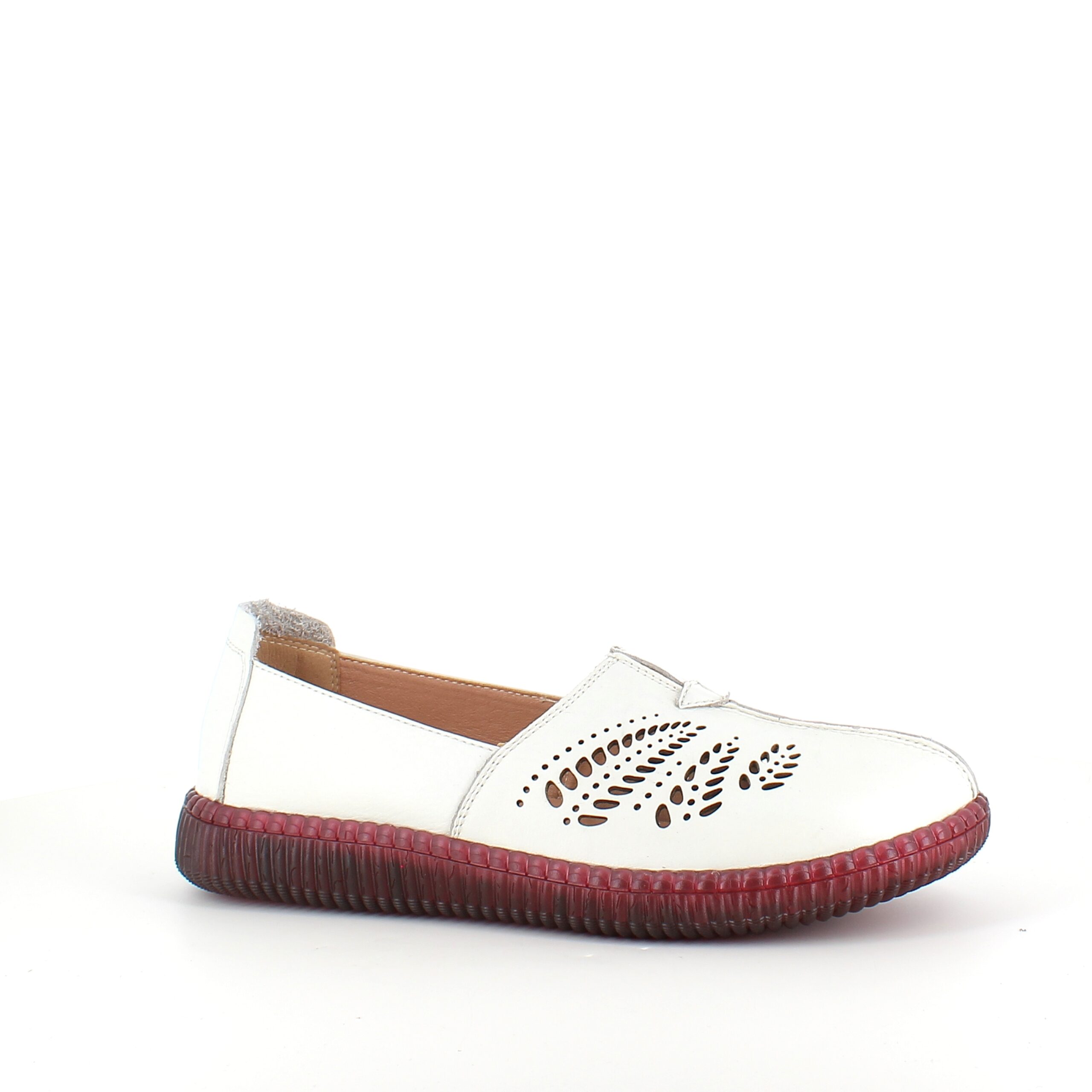 Beige ballerina i skind