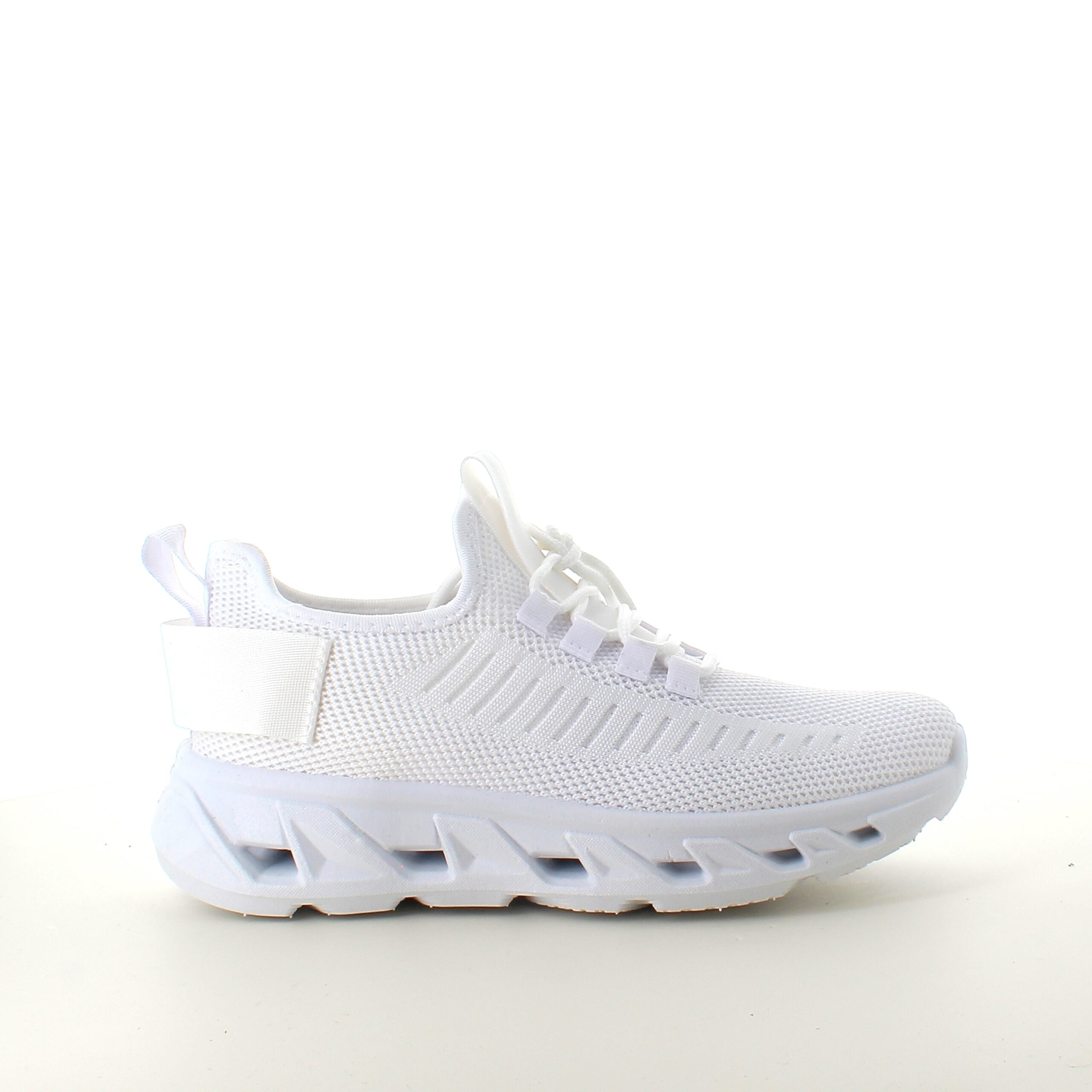 Hvide slip-on sko med strikoverdel