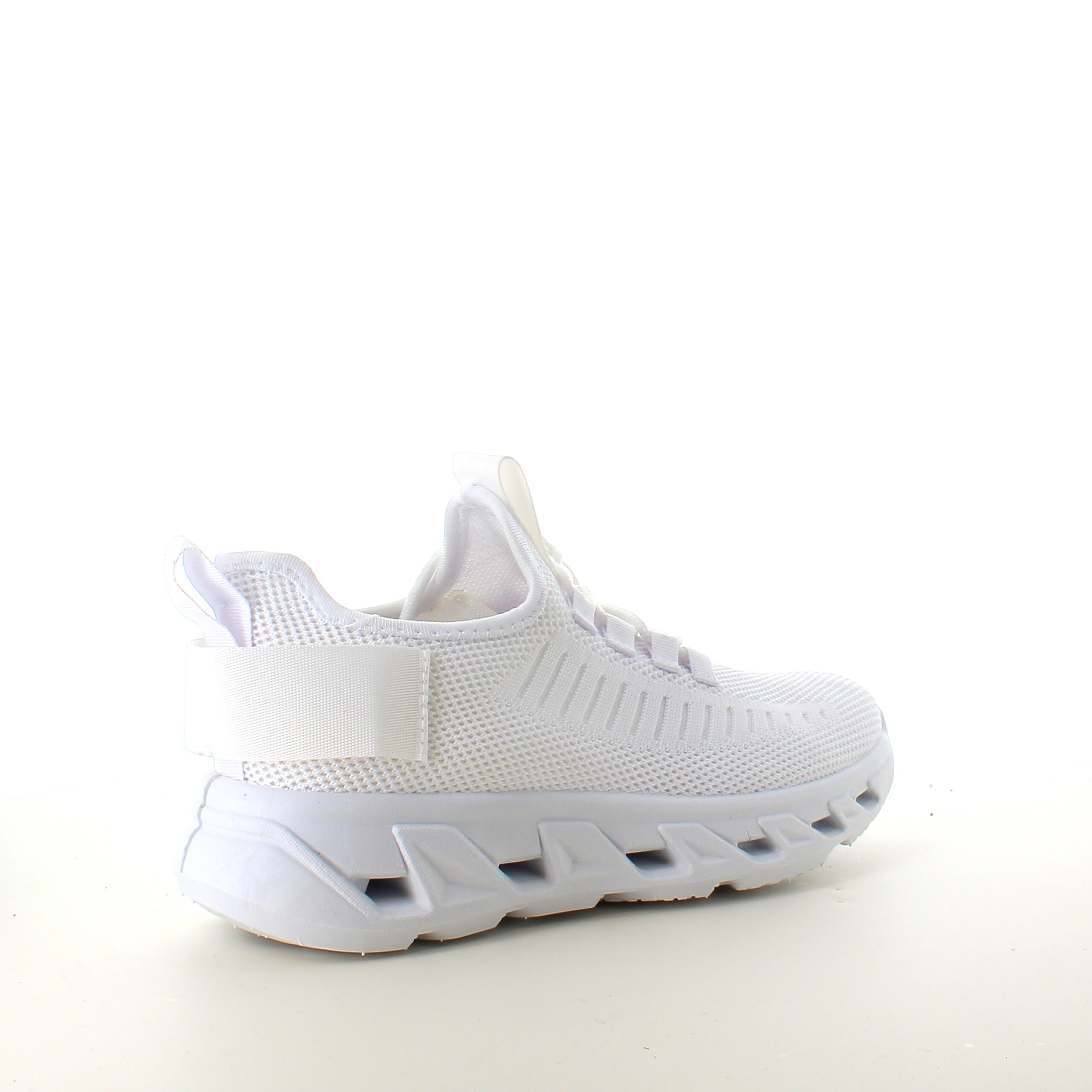 Hvide slip-on sko med strikoverdel