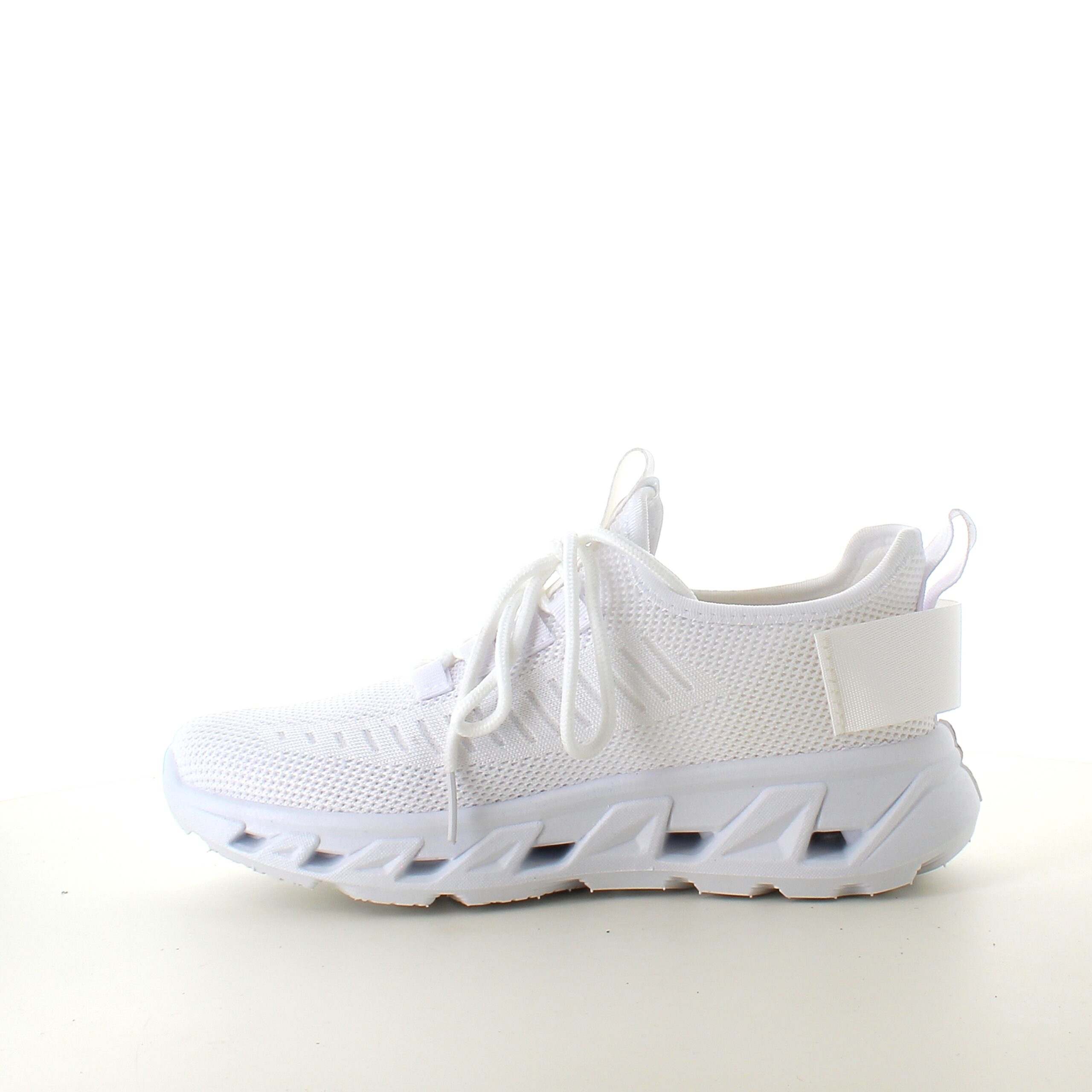 Hvide slip-on sko med strikoverdel