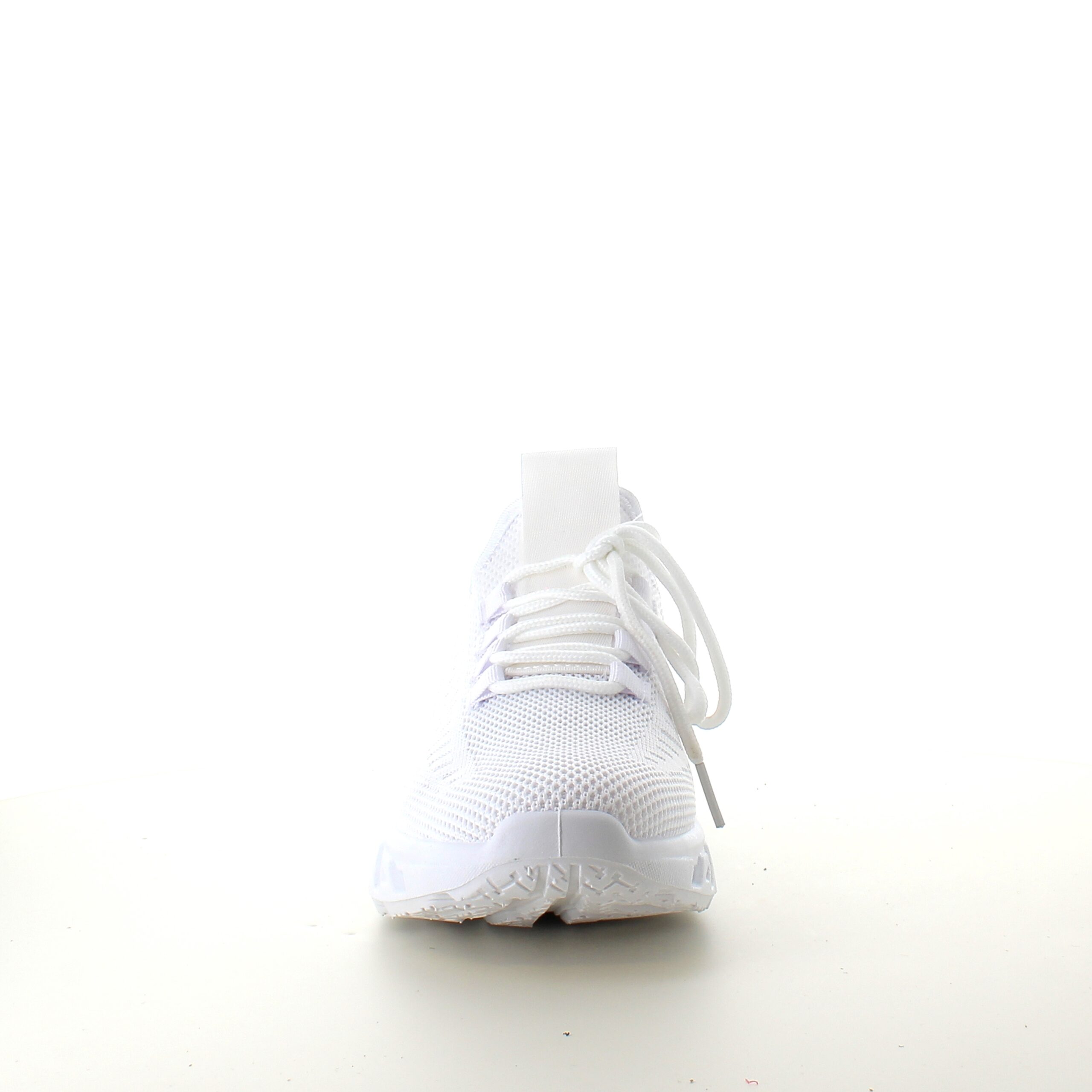 Hvide slip-on sko med strikoverdel