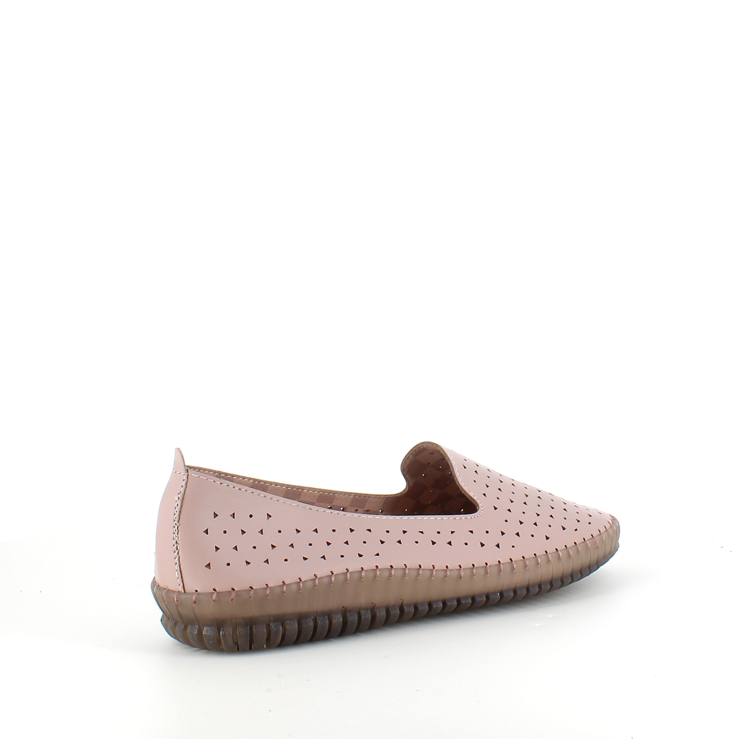 Beige ballerinasko med fint, perforeret mønster