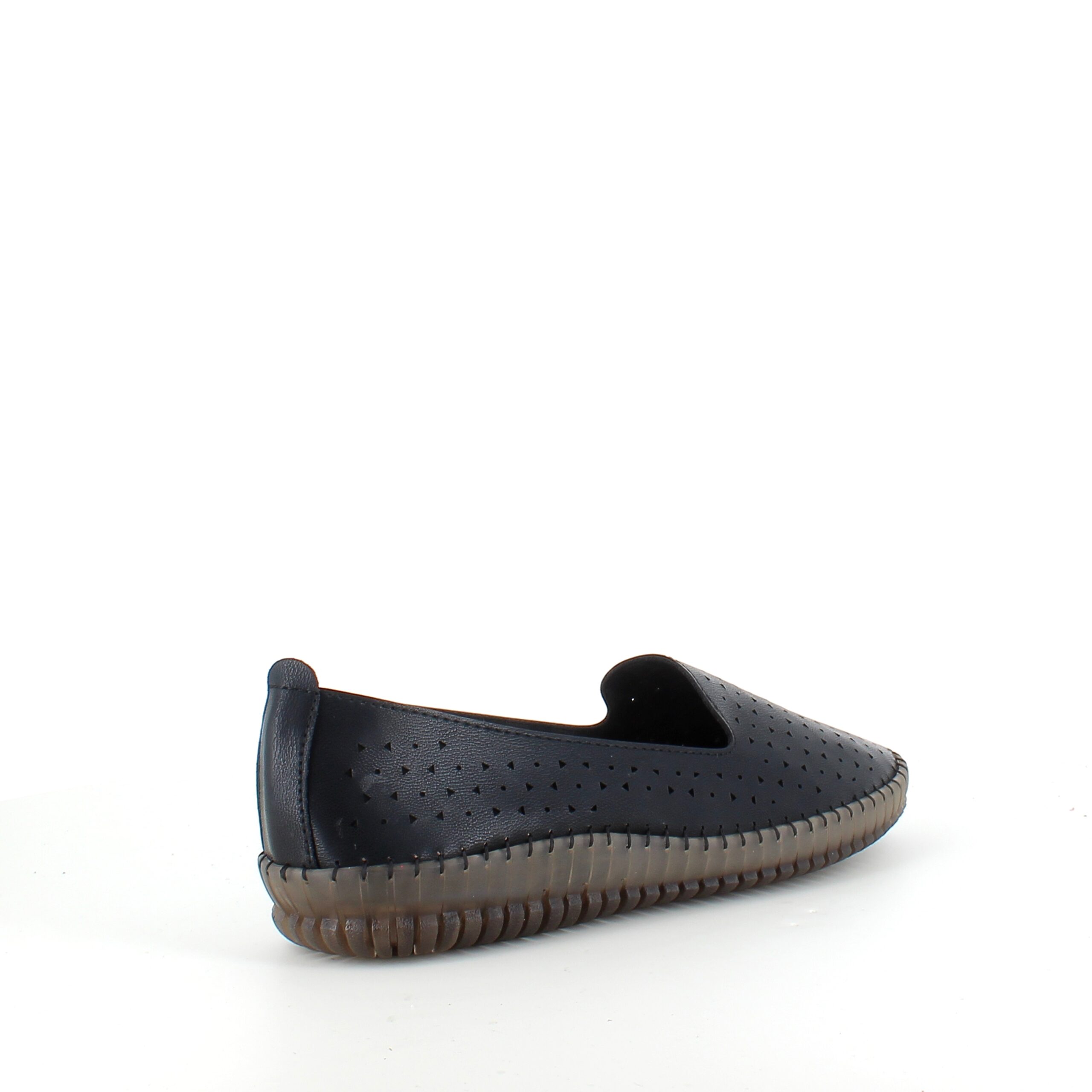 Sorte ballerinasko med fint, perforeret mønster