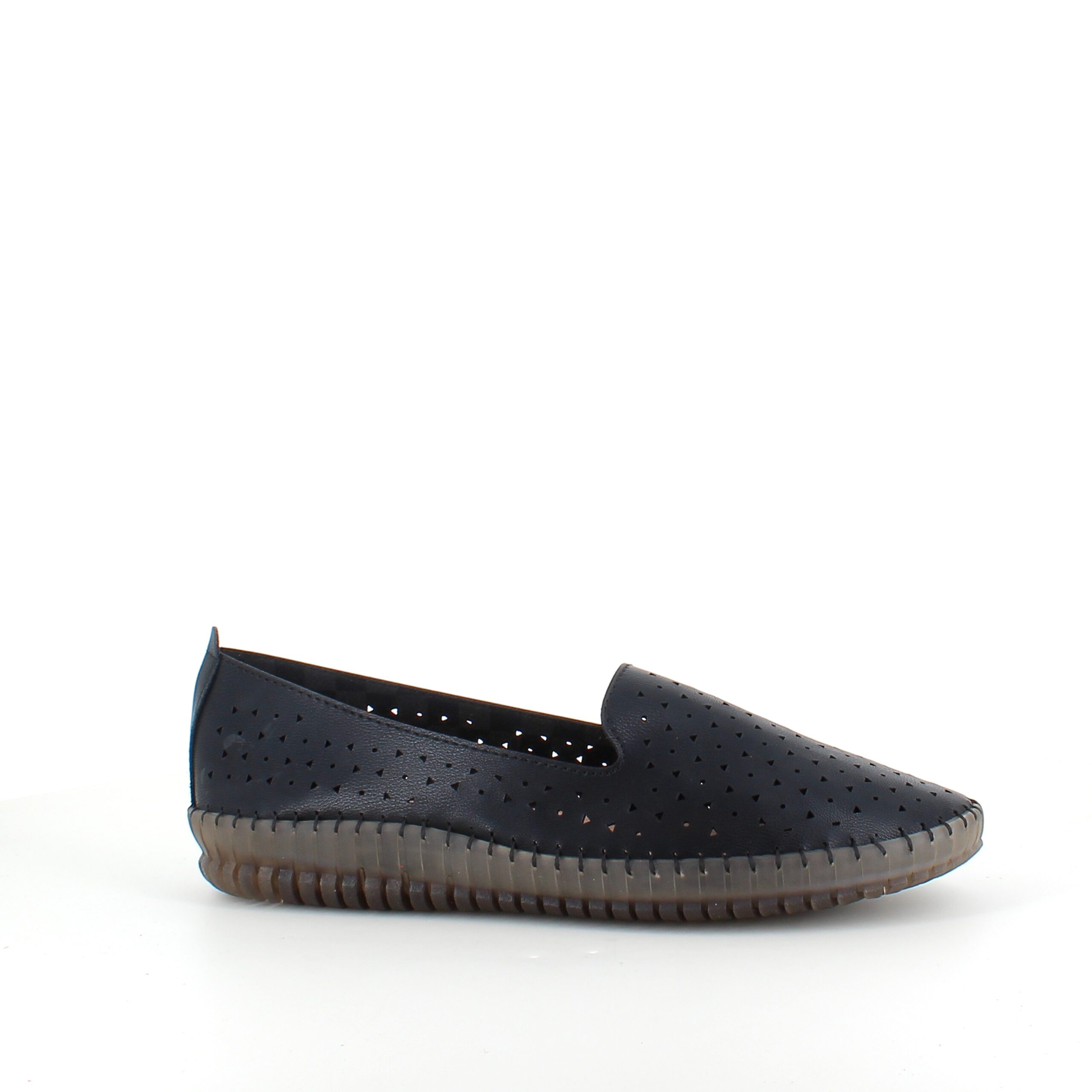 Sorte ballerinasko med fint, perforeret mønster