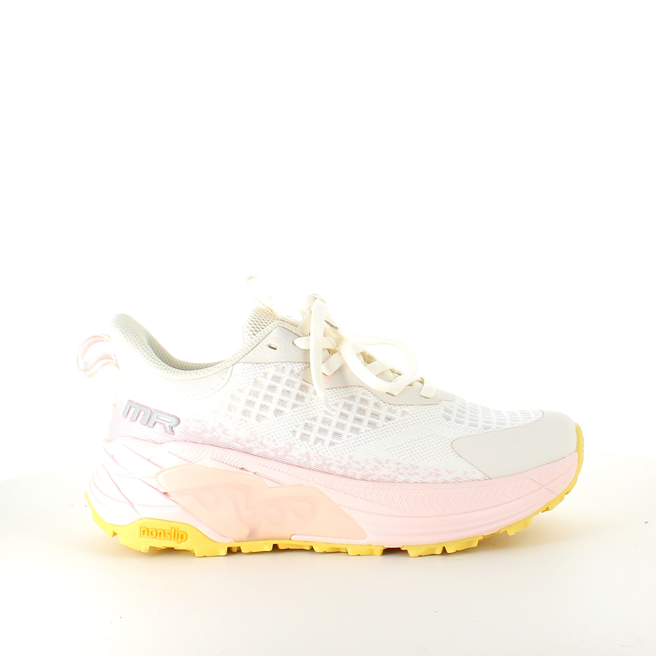 Råhvide letvægtssko med rosa Nonslip ydersål