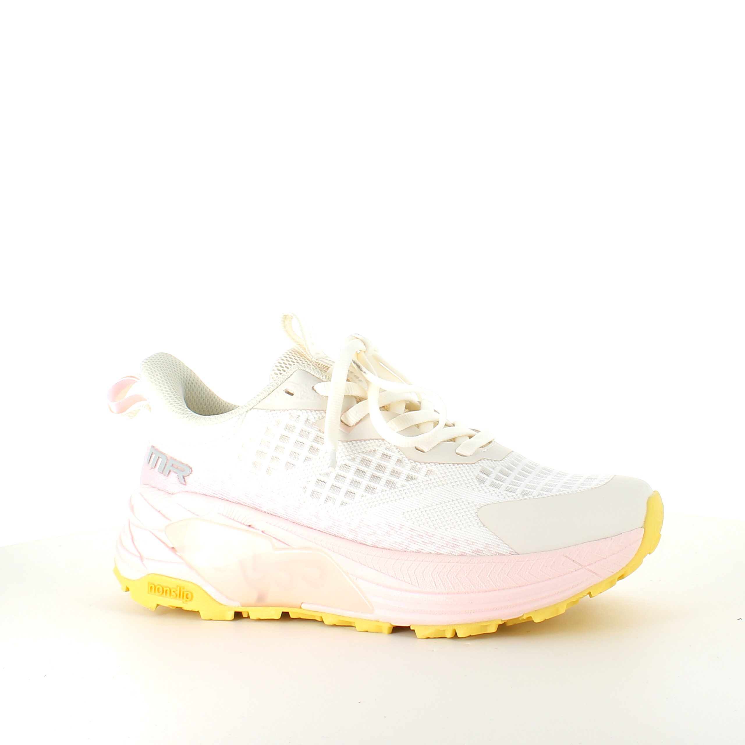 Råhvide letvægtssko med rosa Nonslip ydersål