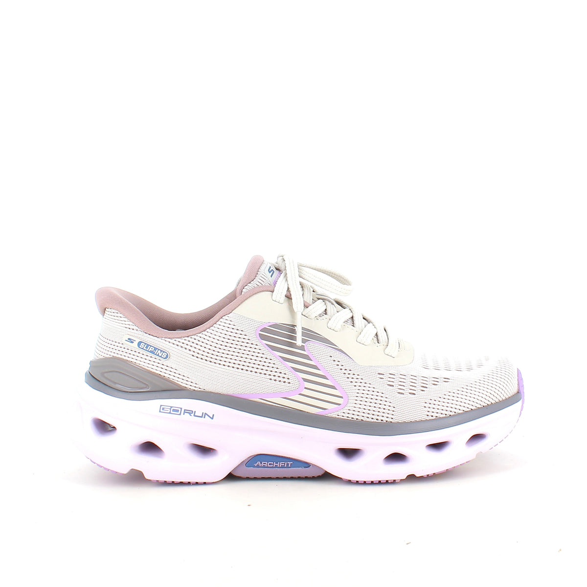 Skechers dame sneakers i beige – Slip-ins med Arch Fit og ekstra stødabsorbering