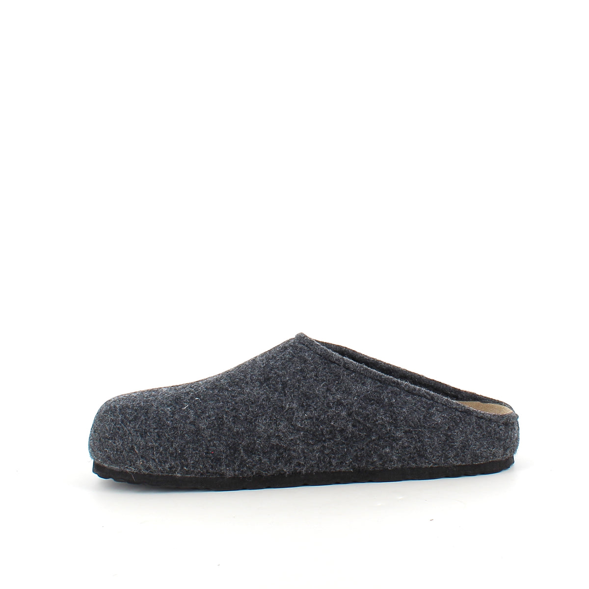 Mørk grå hjemmesko med let svangstøtte & læderindersål