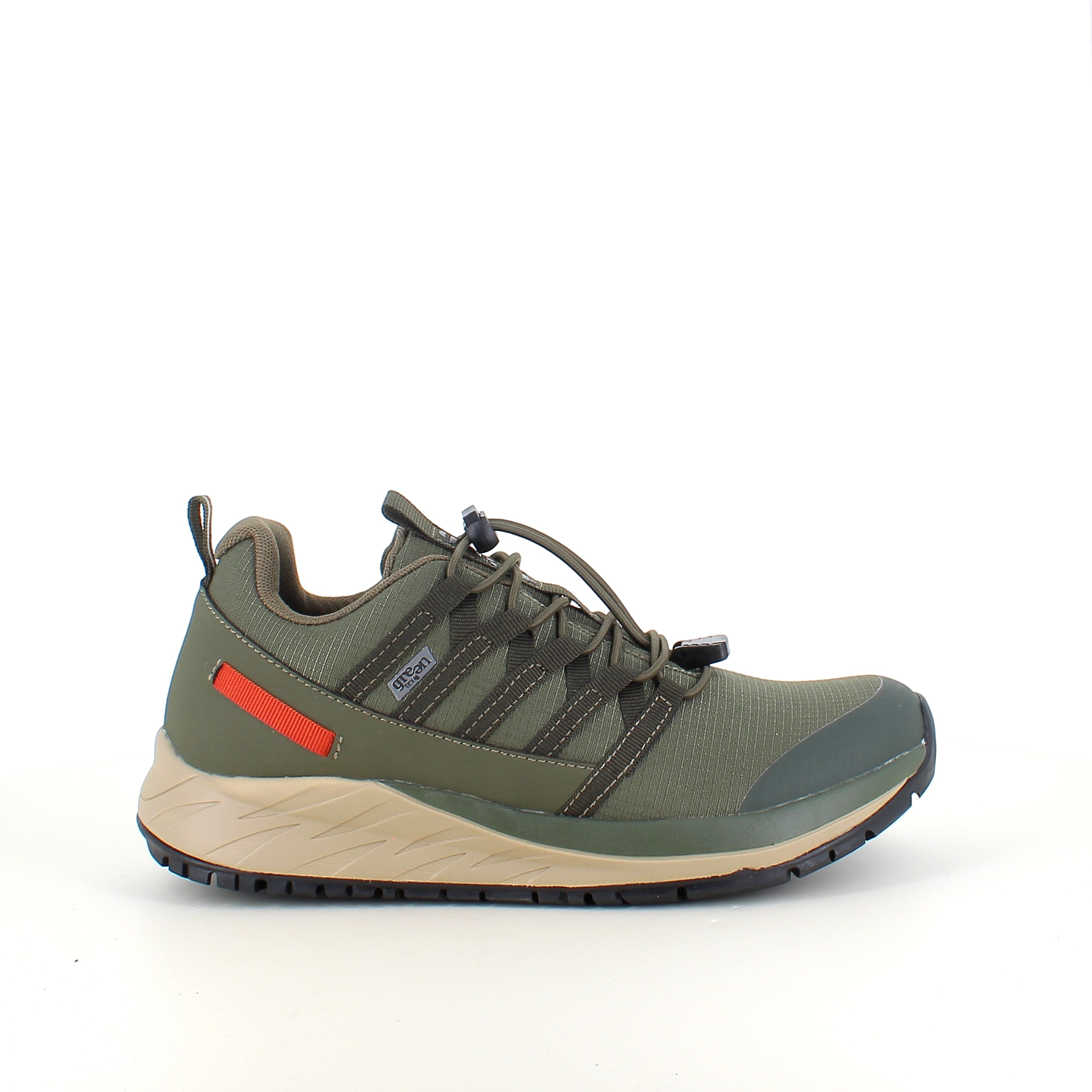 Green Comfort Path Pipi – olivengrøn outdoor sneaker med H-læst & svangstøtte