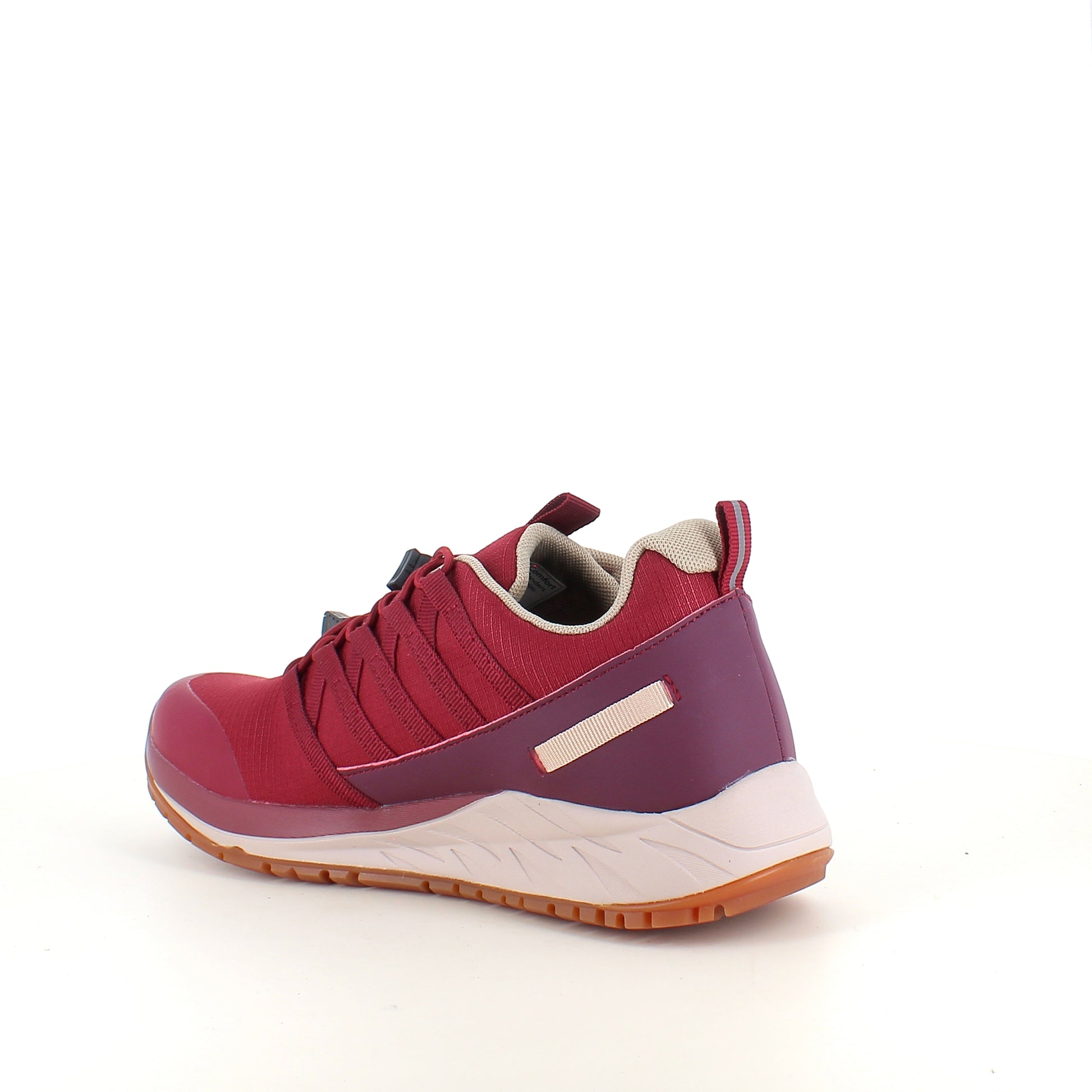 Green Comfort Path Pipi – vinrød outdoor sneaker med H-læst & svangstøtte