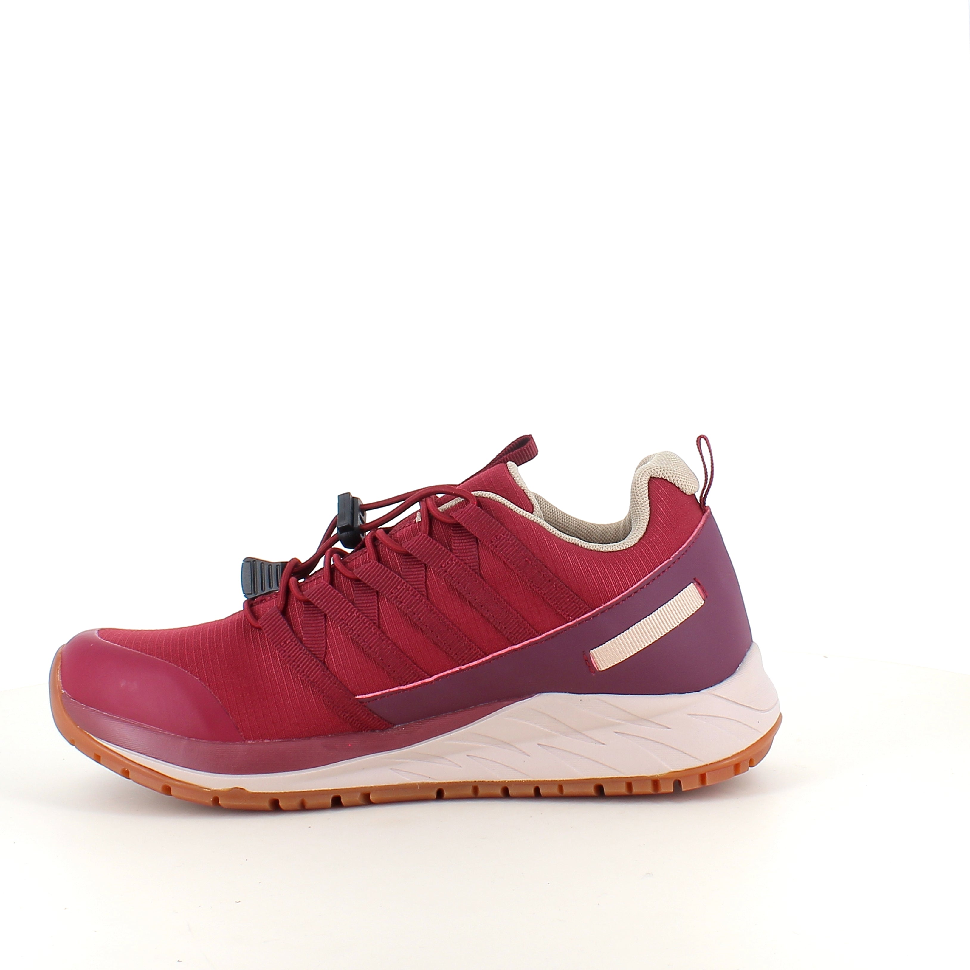 Green Comfort Path Pipi – vinrød outdoor sneaker med H-læst & svangstøtte