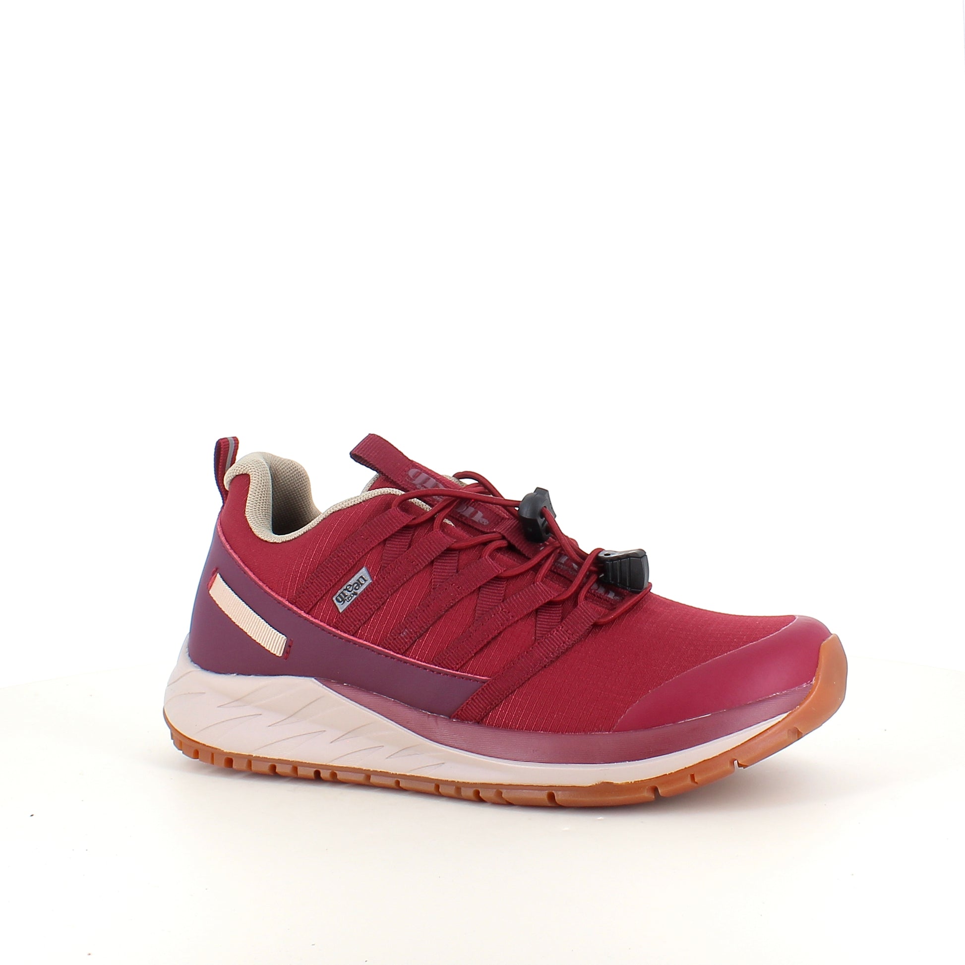 Green Comfort Path Pipi – vinrød outdoor sneaker med H-læst & svangstøtte