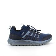 Vandtæt herre outdoorsko i navy med svangstøtte og bred pasform fra Green Comfort