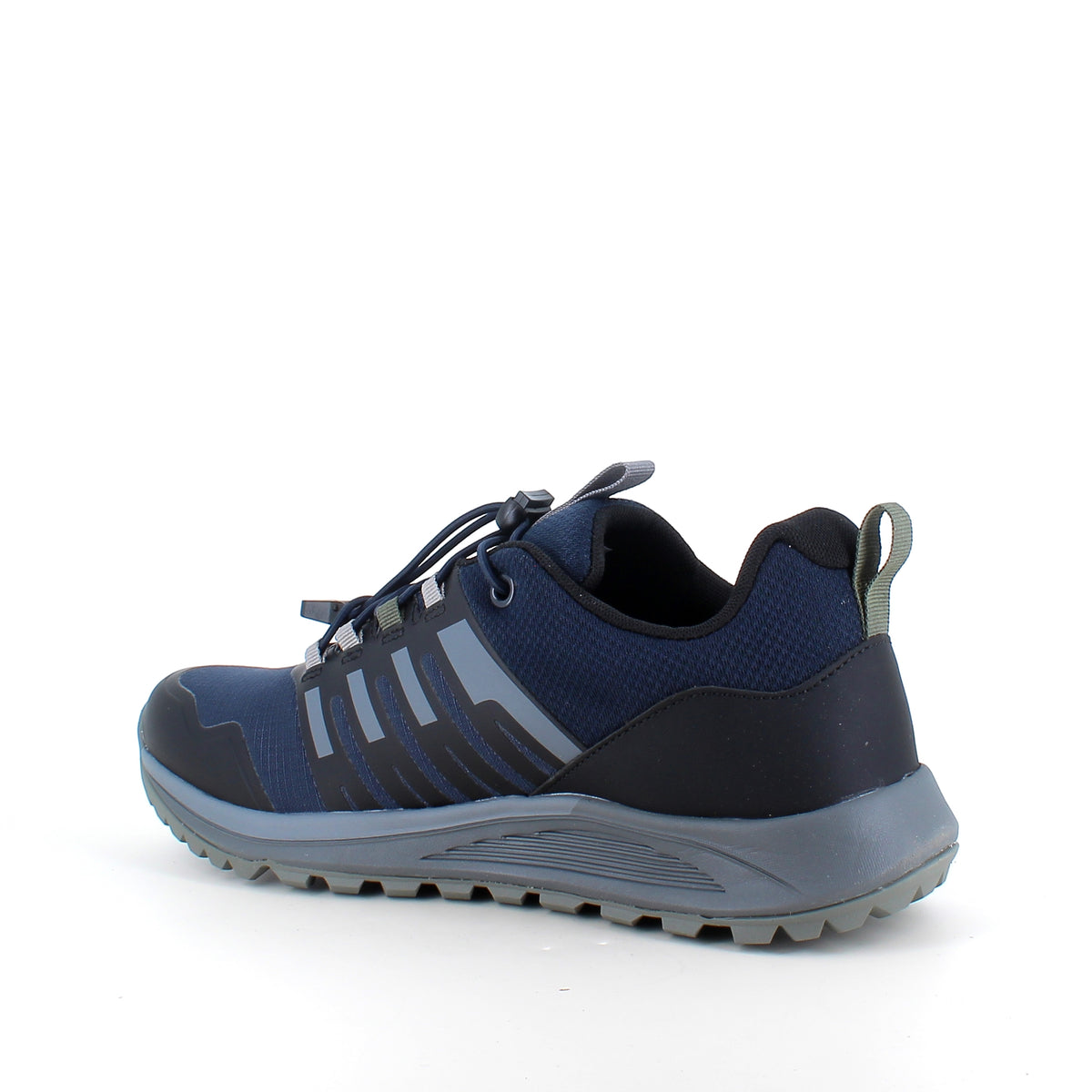 Vandtæt herre outdoorsko i navy med svangstøtte og bred pasform fra Green Comfort