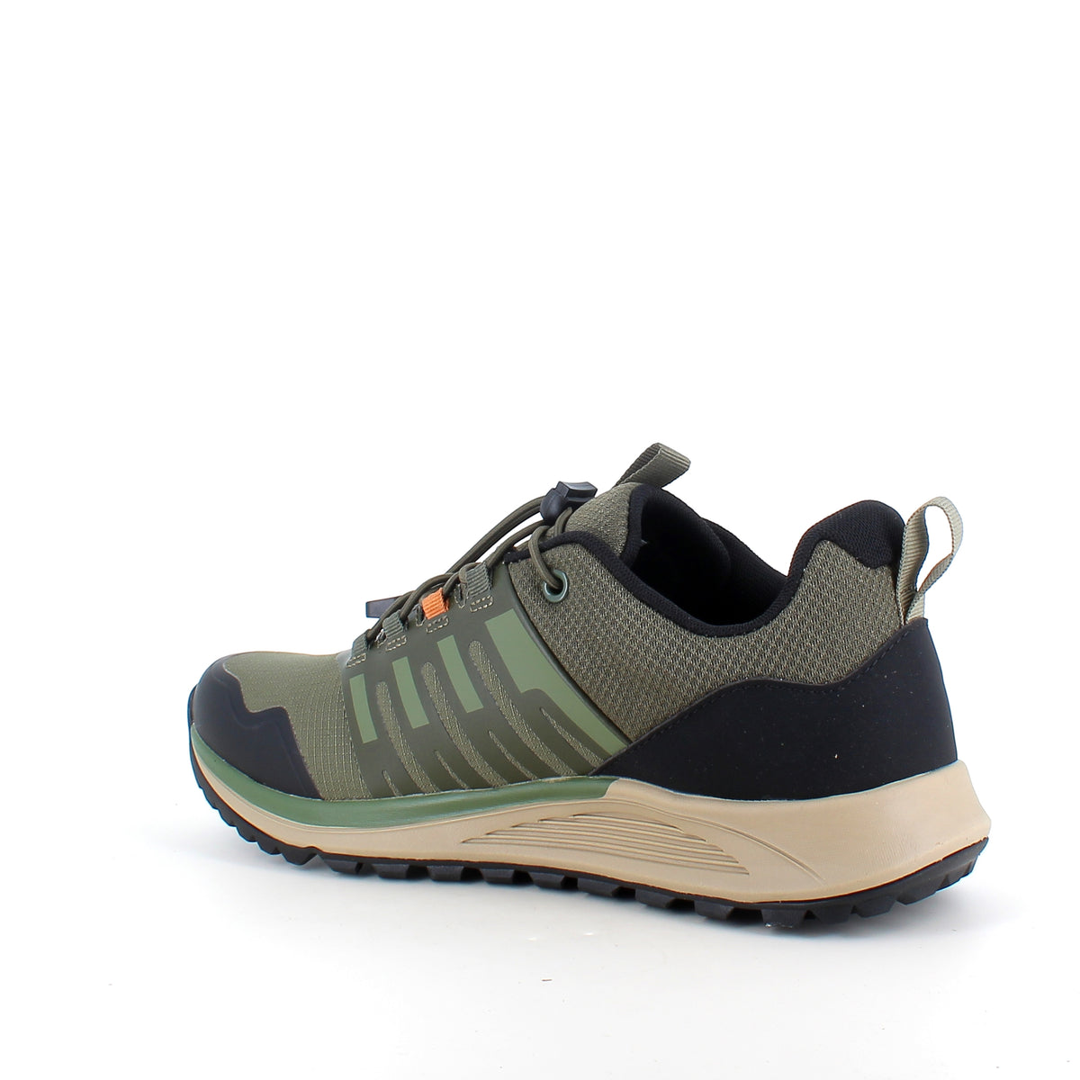 Vandtæt herre outdoorsko i grøn med svangstøtte og bred pasform fra Green Comfort