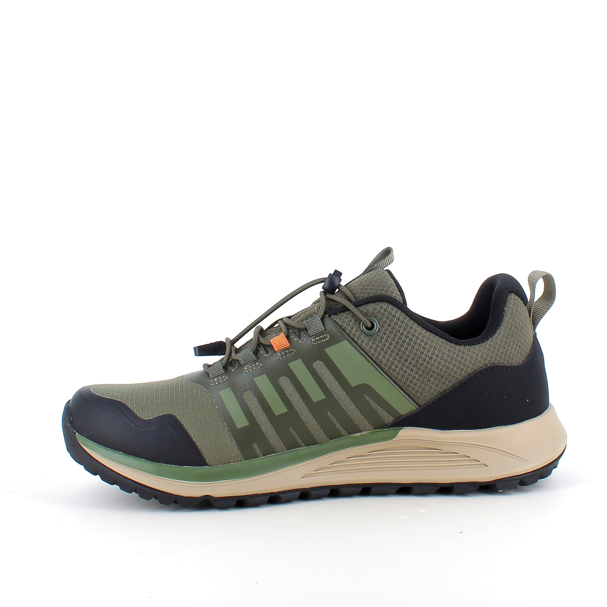 Vandtæt herre outdoorsko i grøn med svangstøtte og bred pasform fra Green Comfort