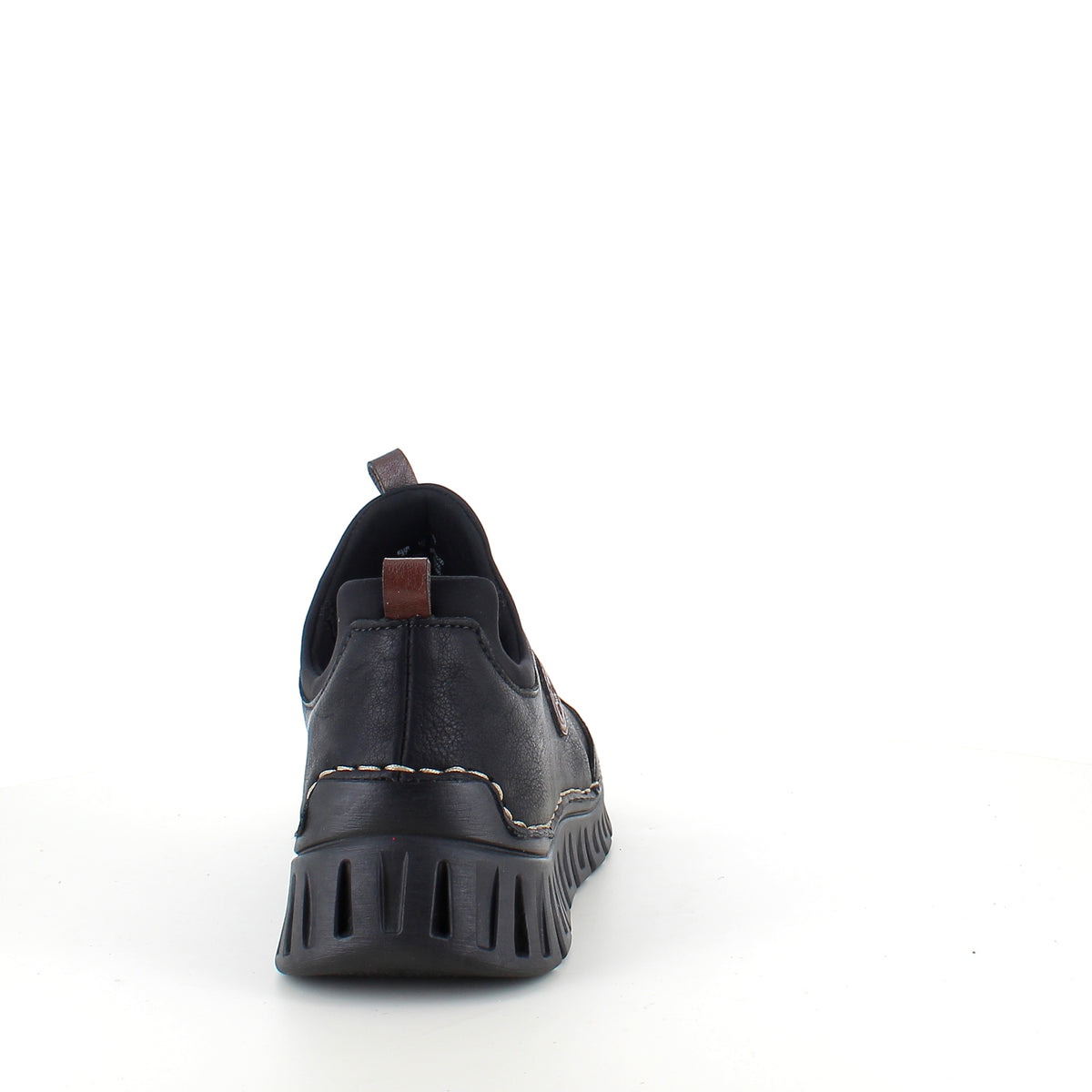 Rieker sko til dame i sort – fleksibel slip-on komfort