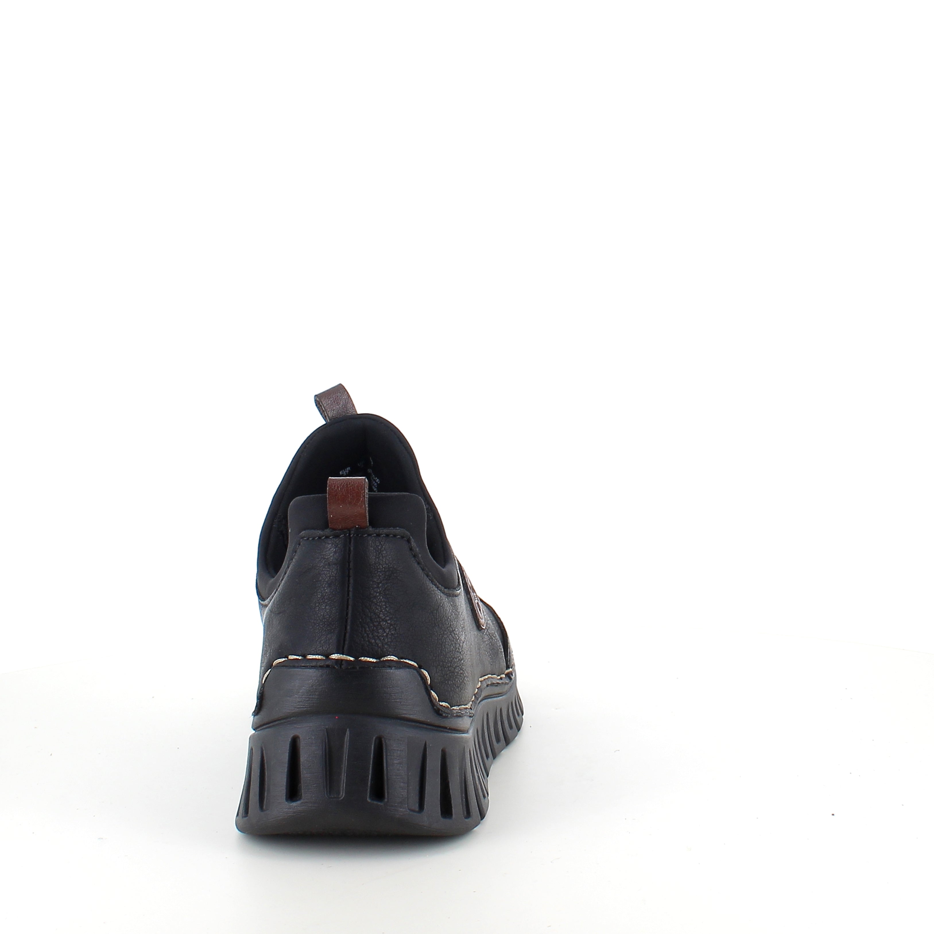 Rieker sko til dame i sort – fleksibel slip-on komfort