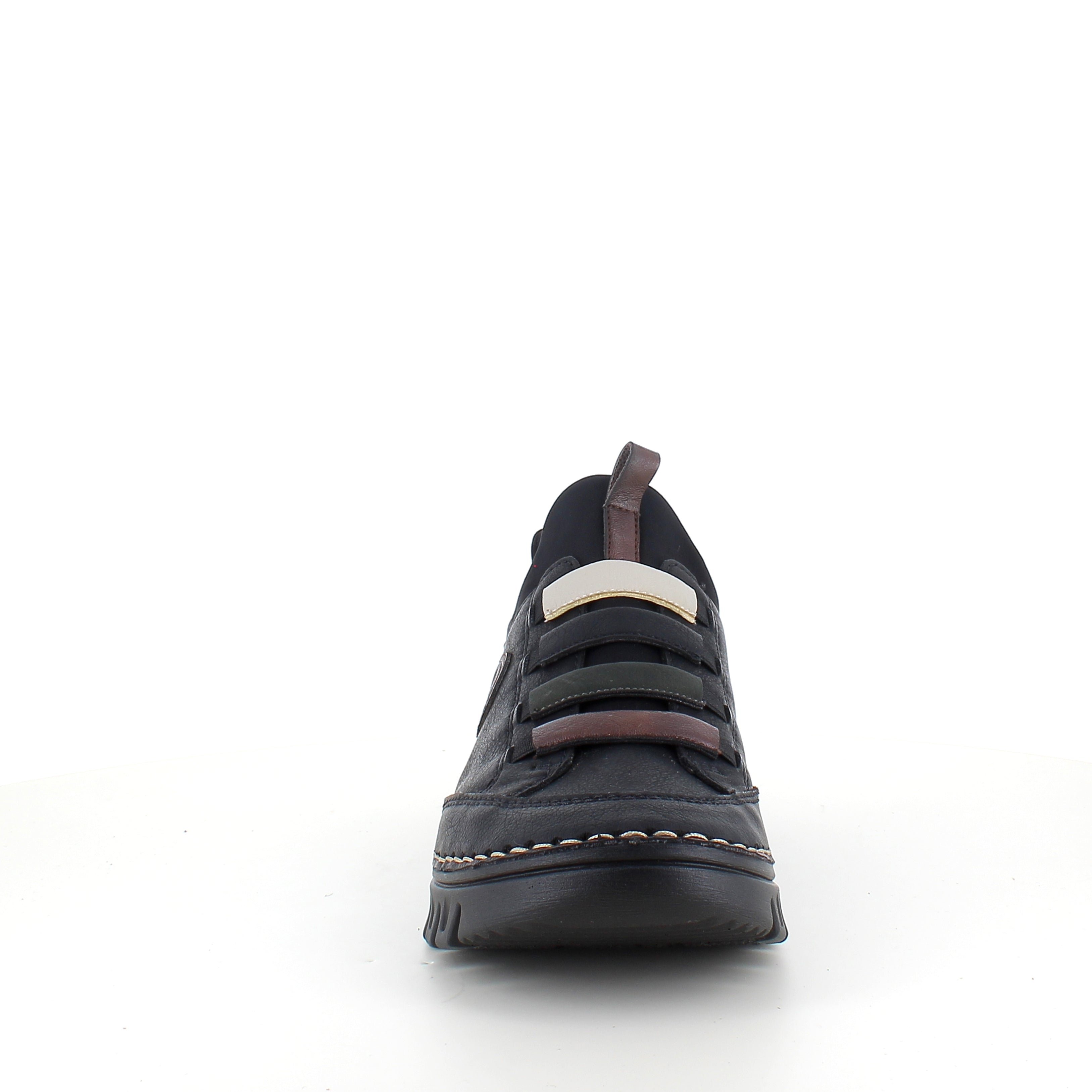 Rieker sko til dame i sort – fleksibel slip-on komfort