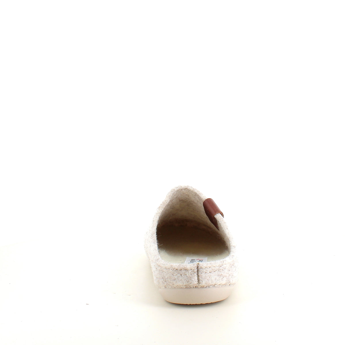 Varm og stødabsorberende hjemmesko i beige med bred pasform