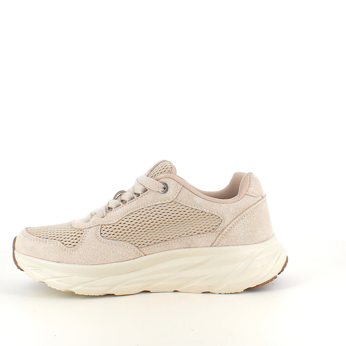 Endurance komfortsko til dame – beige sneaker med let & stødabsorberende sål