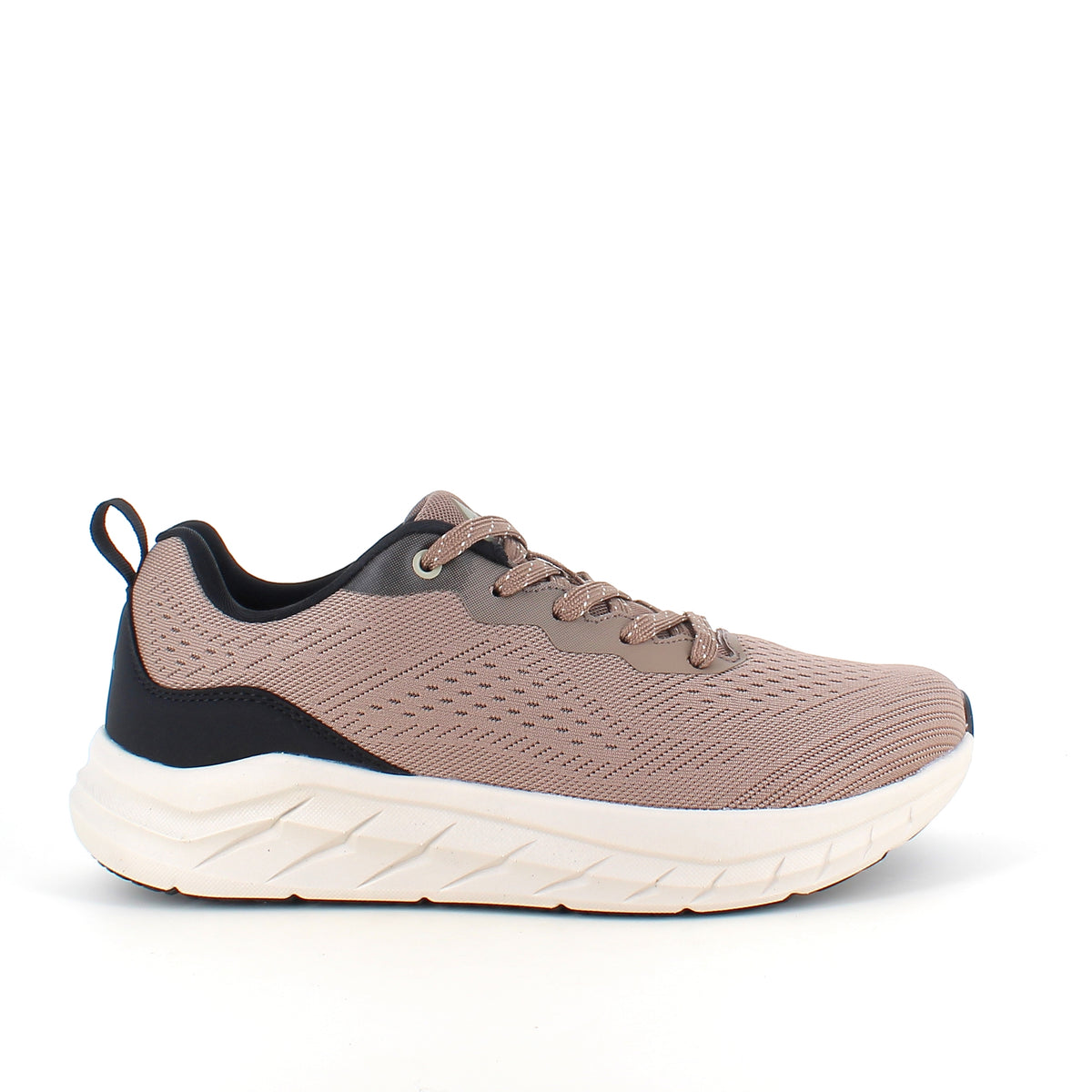 Ekstra bred sneaker med stødabsorbering og åndbar overdel i taupe