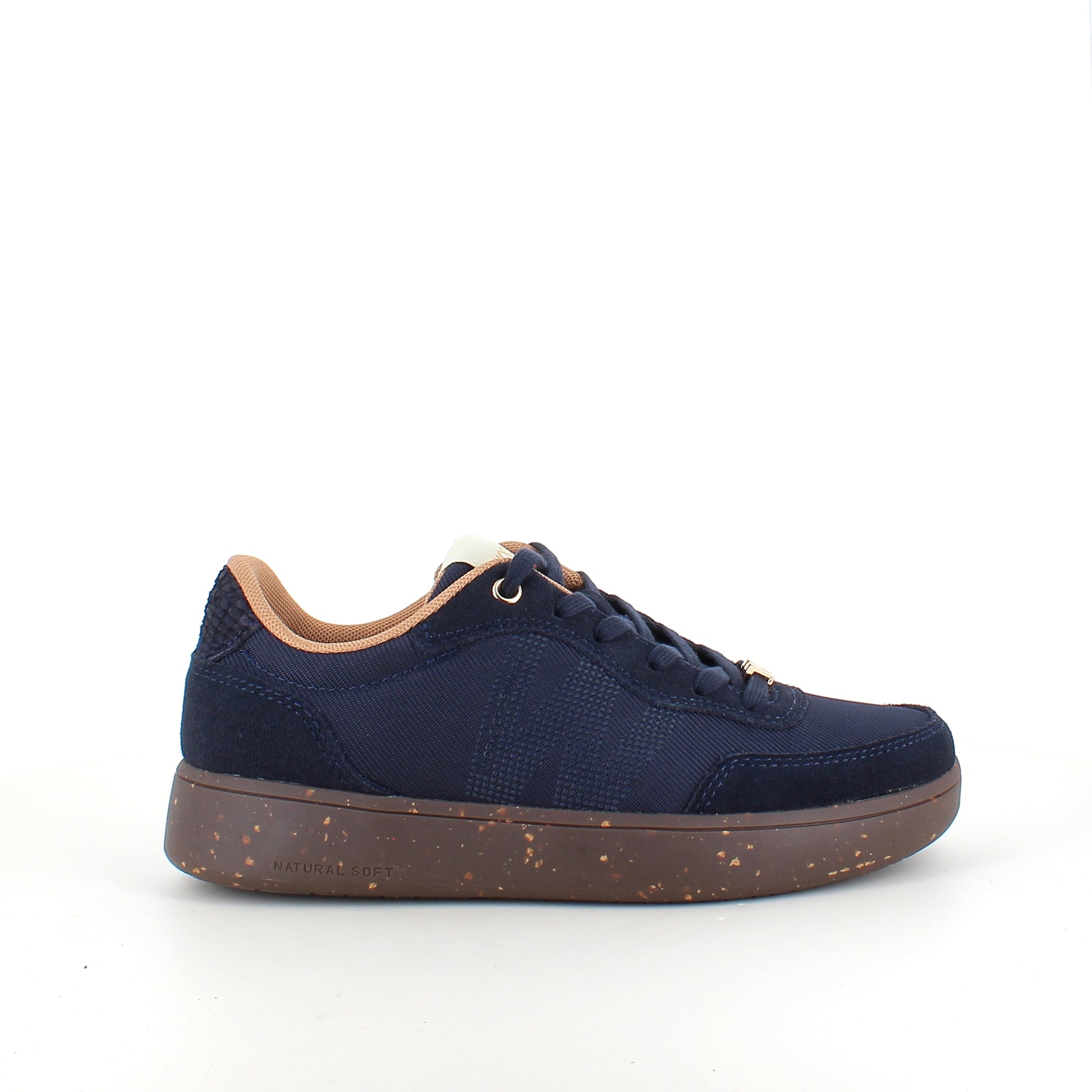 Woden Line Sneak – navy sneaker med gulddetaljer & blød komfort