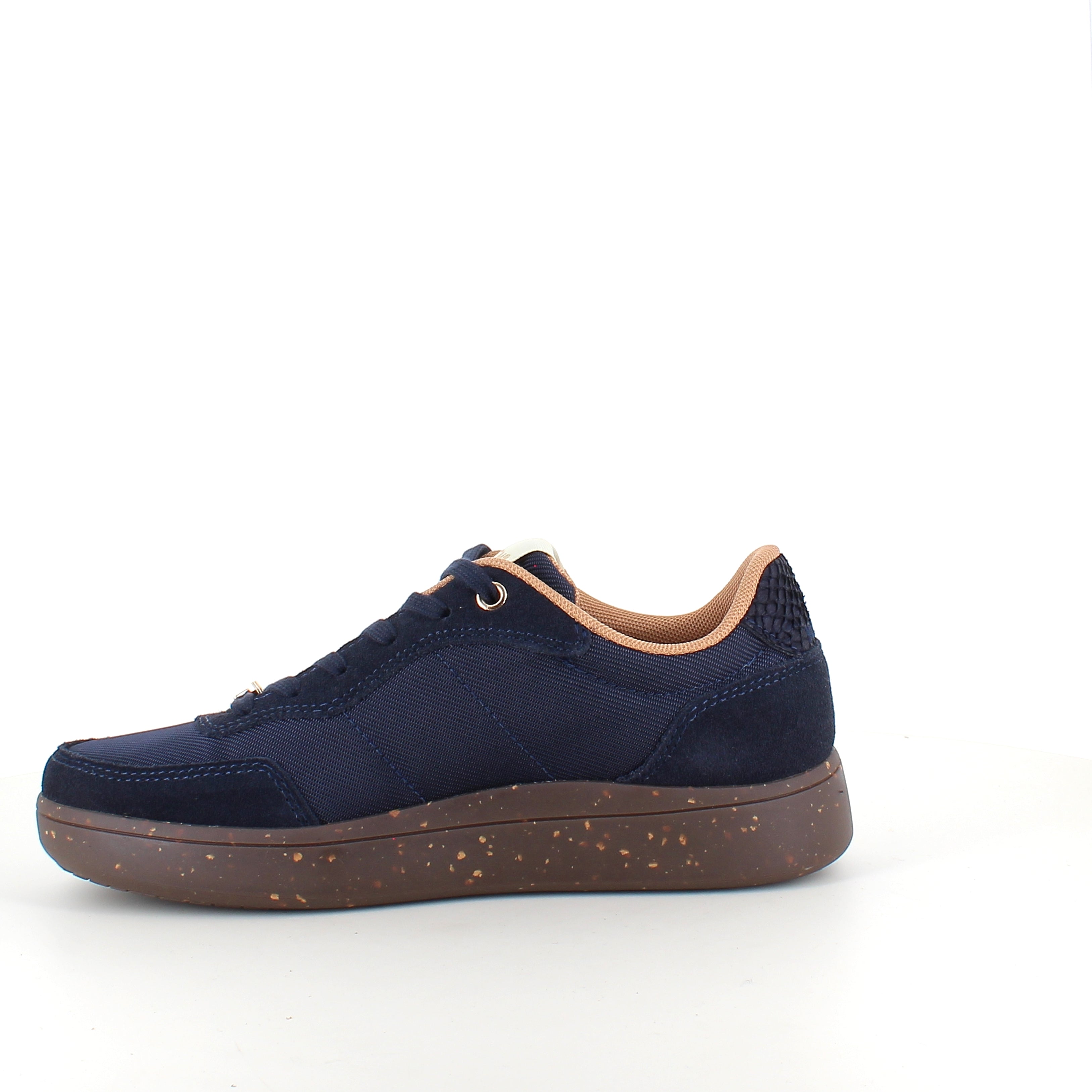 Woden Line Sneak – navy sneaker med gulddetaljer & blød komfort