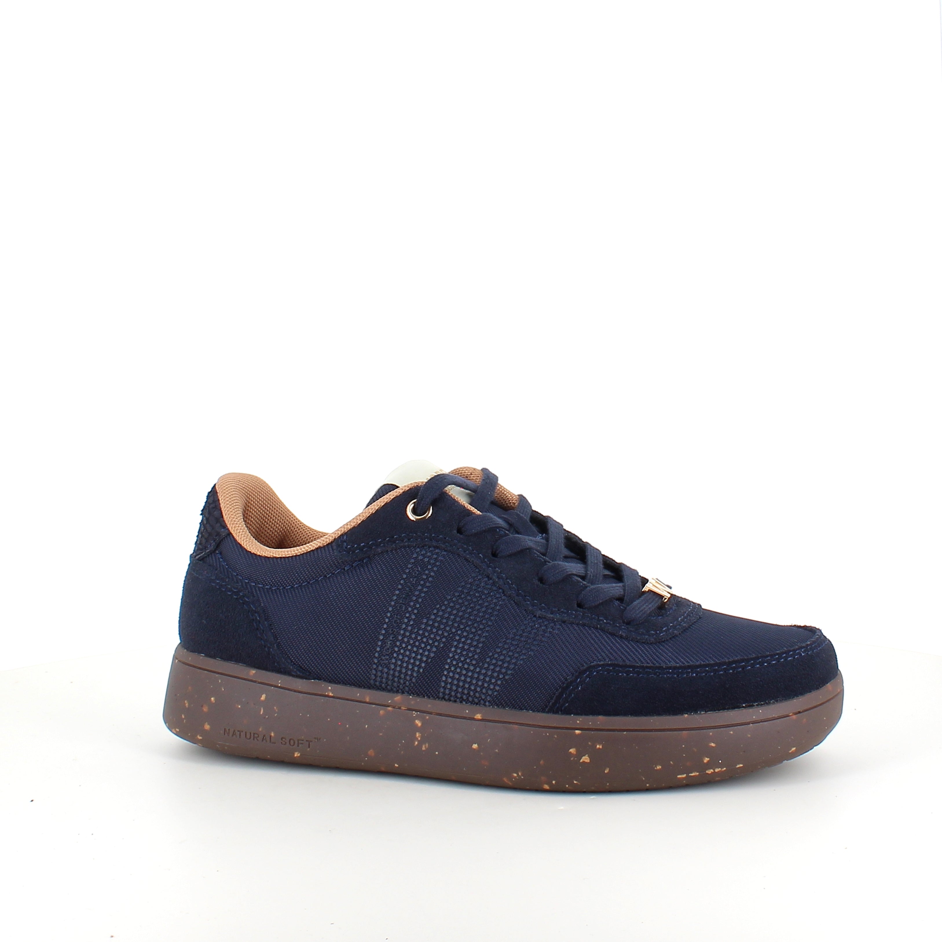 Woden Line Sneak – navy sneaker med gulddetaljer & blød komfort
